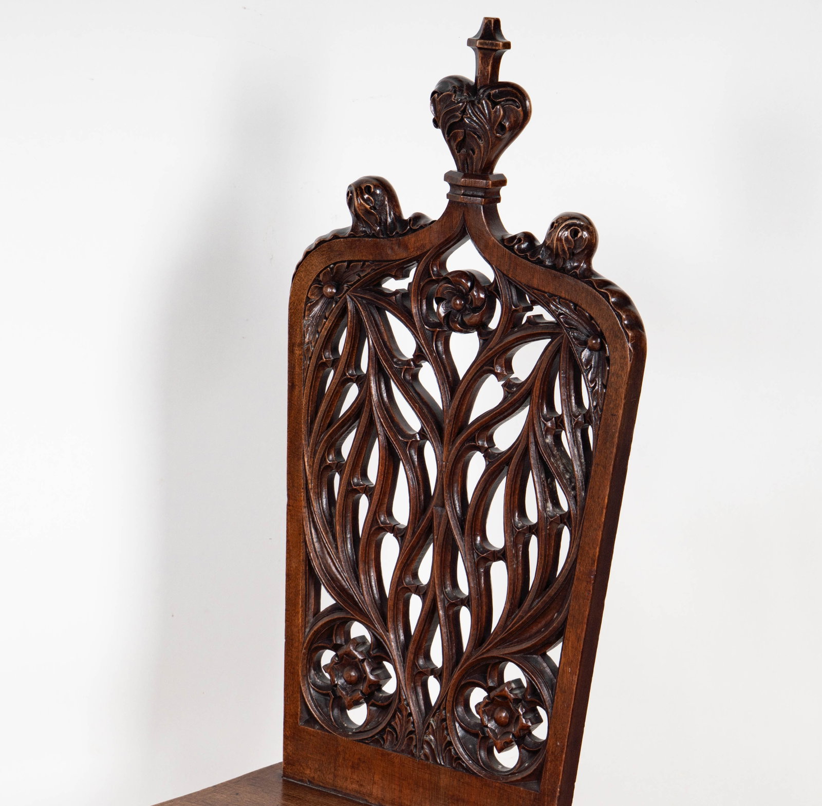 Two Assorted Gothic Hall Chairs - 4