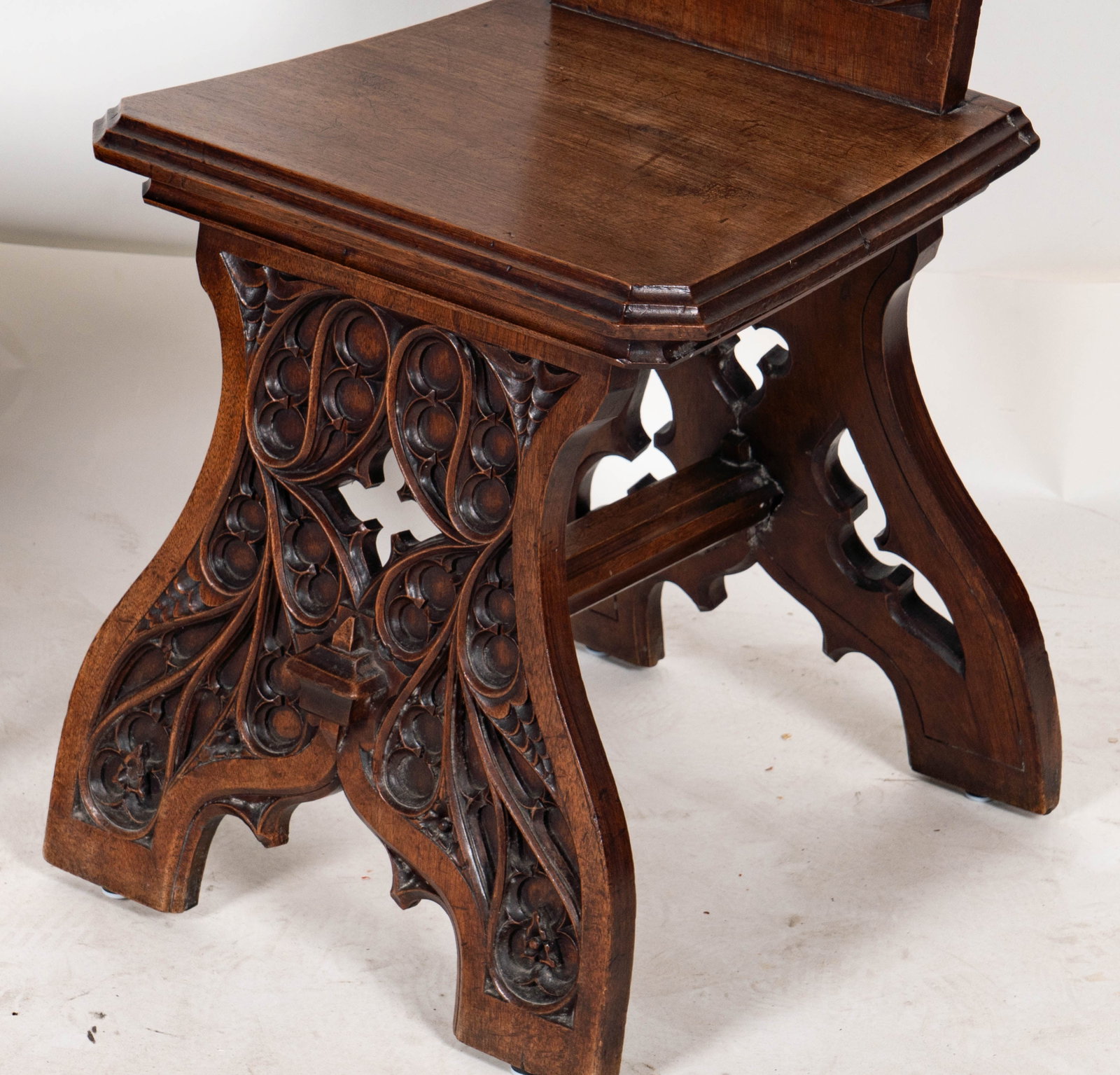 Two Assorted Gothic Hall Chairs - 5