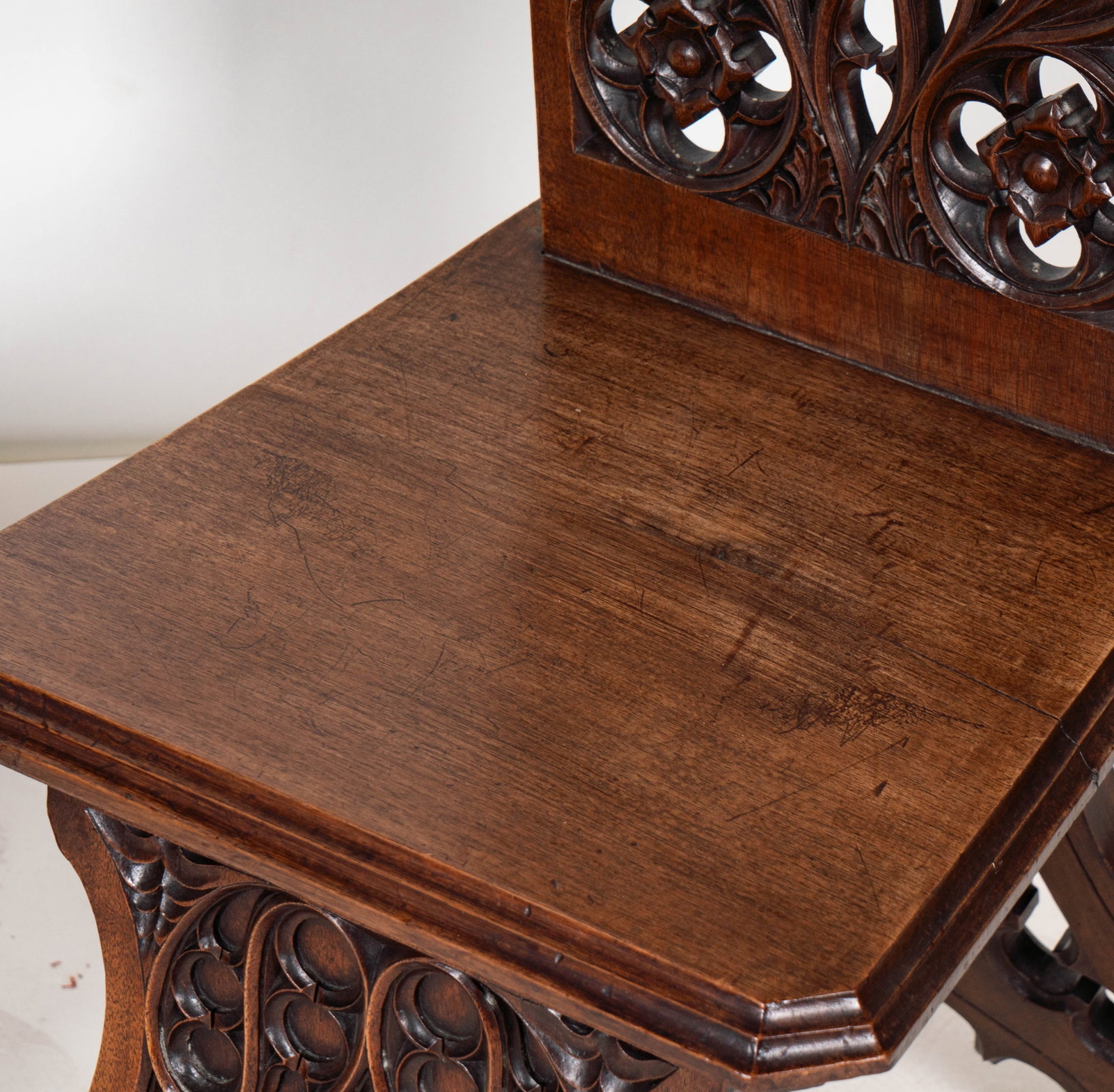 Two Assorted Gothic Hall Chairs - 6