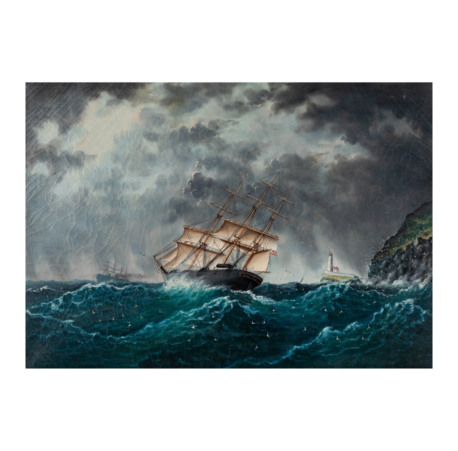 William Gay Yorke (Canadian 1817-1892): Baltic of New York Off South STack (1 of 11)