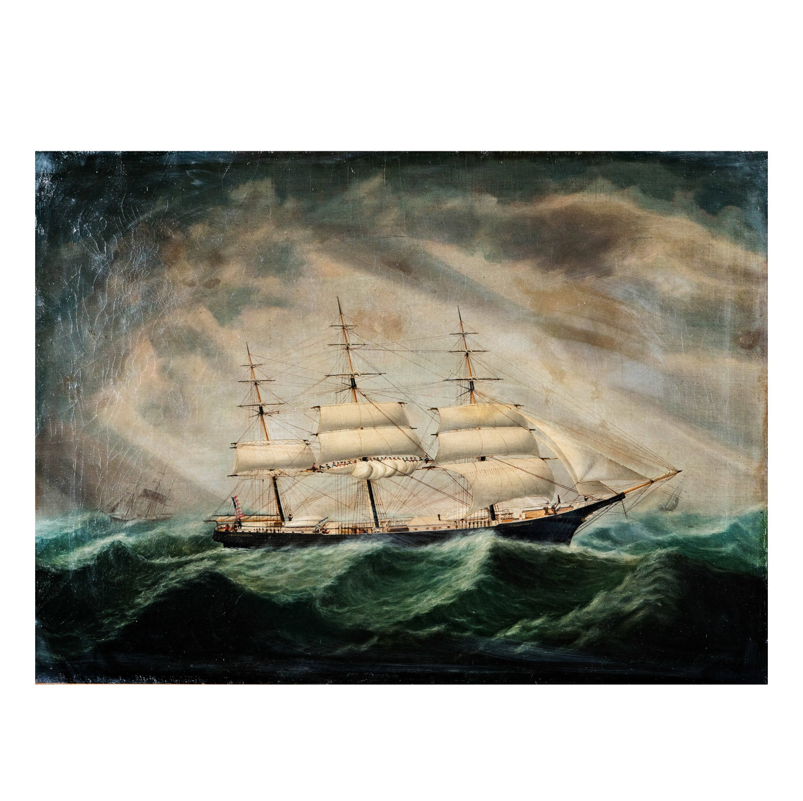 William Gay Yorke (Canadian 1817-1892): Clipper Ship Flying Scud in a Gale (1 of 9)