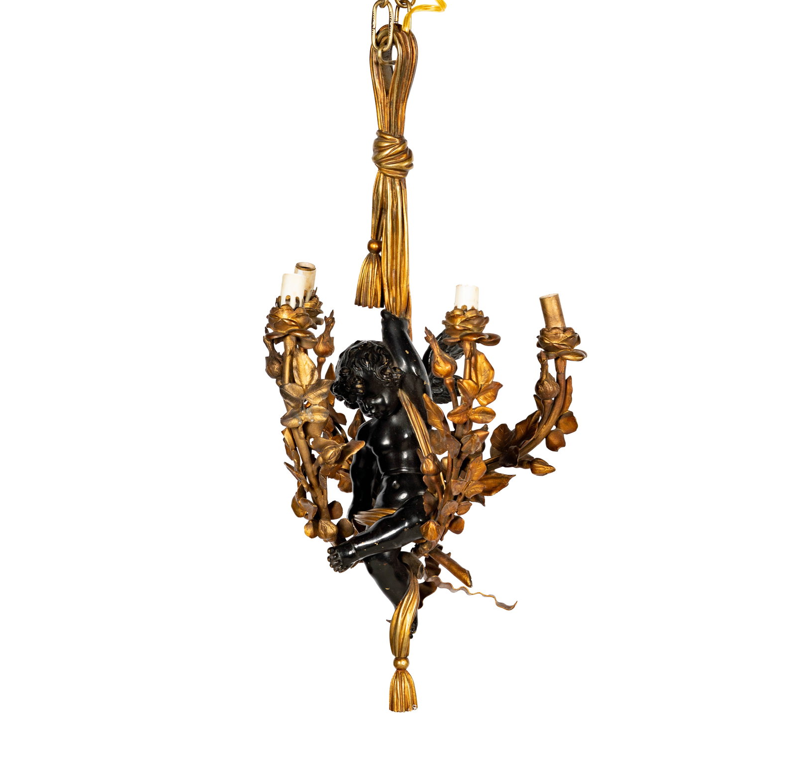 French Gilt Bronze and Bronze Figural Chandelier (1 of 14)