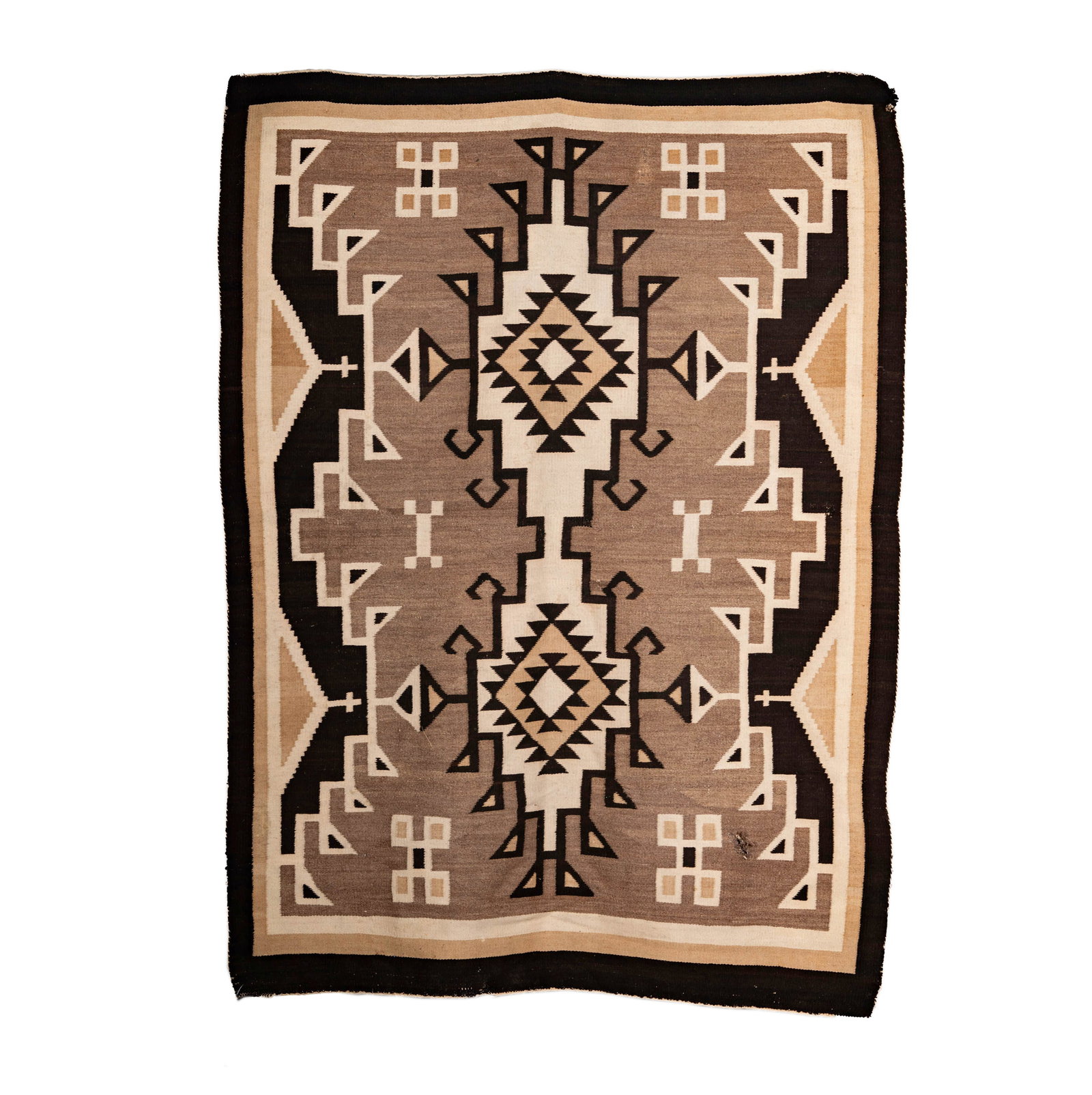 A Navajo Two Grey Hills Blanket 5'2" x 4'" (1 of 17)