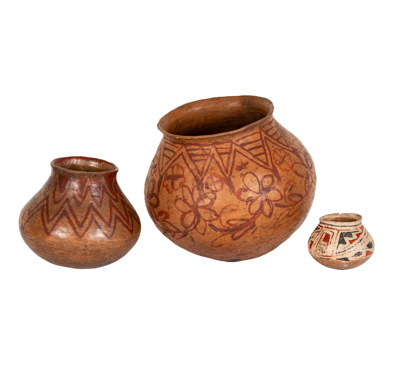 Three Native American Olla Pottery Vessels (1 of 19)