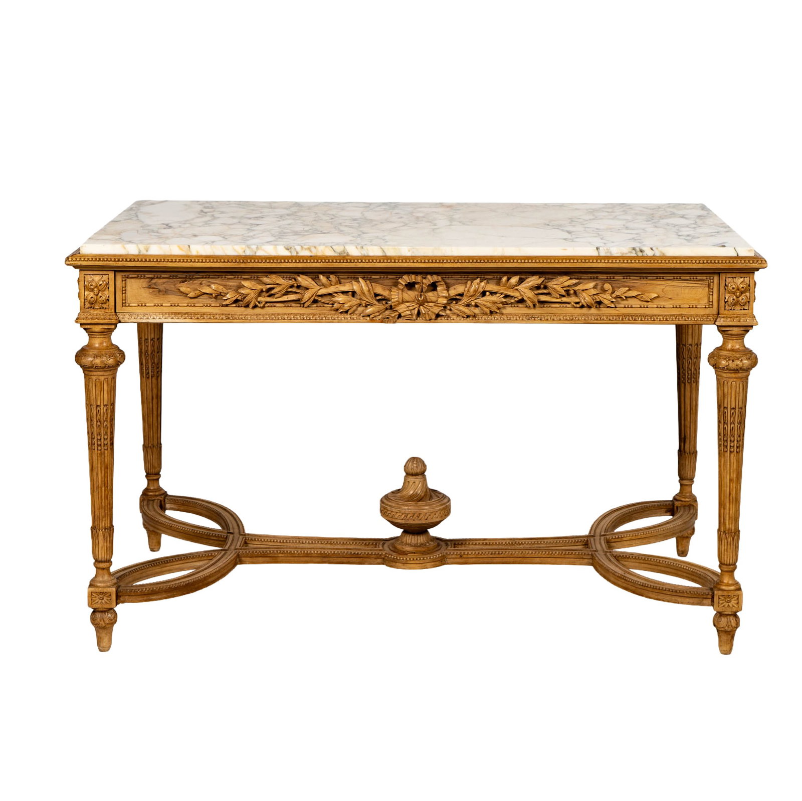 A Louis XVI style Beechwood and Marble Top Salon Table (1 of 14)
