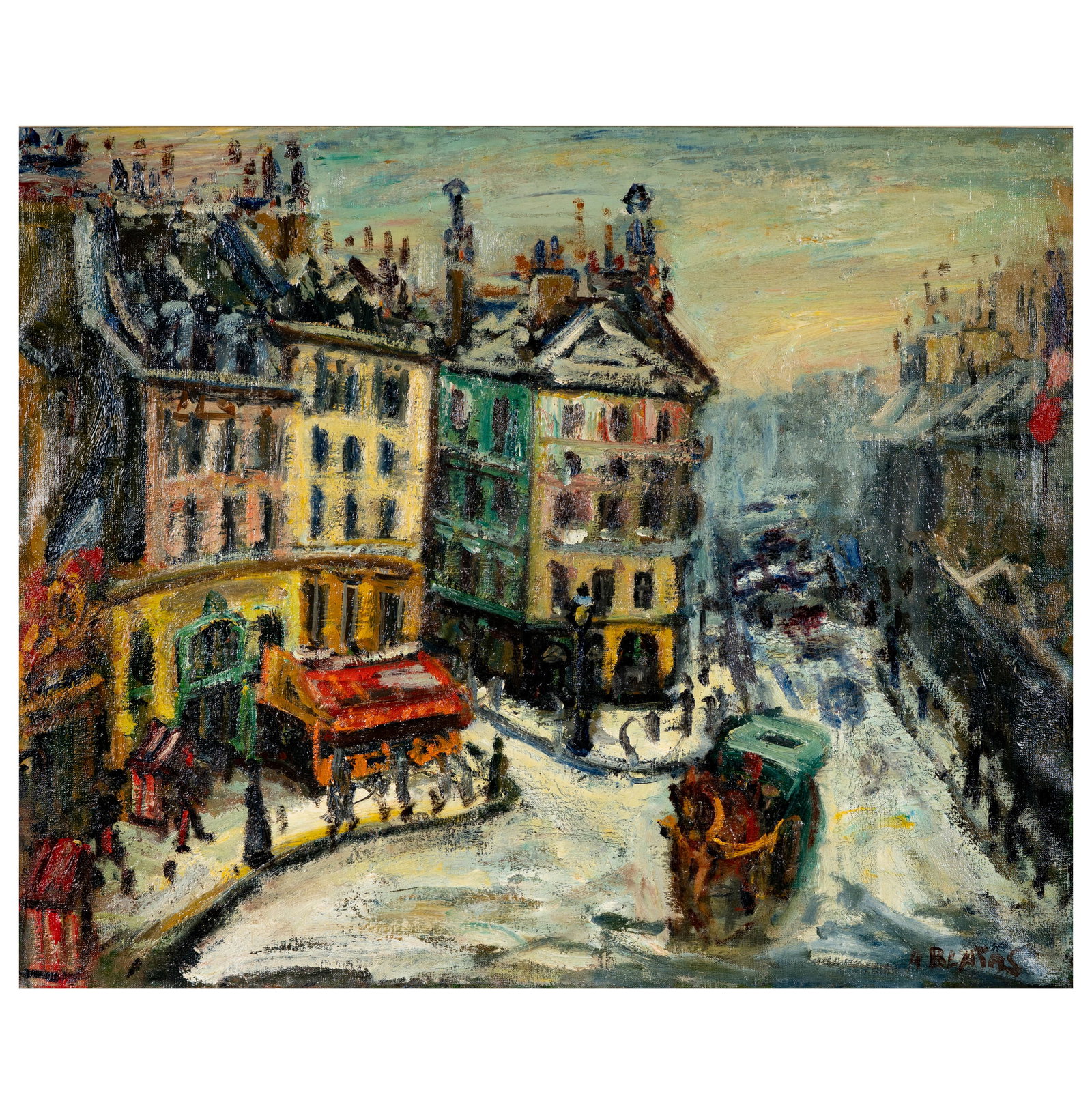 Arbit Blatas, Lithuanian, 1908 - 1999, Street Scene: oil on canvas, signed lower right, canvas: 26 x 32 in., frame: 34 1/2 x 40 in. Provenance: From the Estate of Jane Wyman