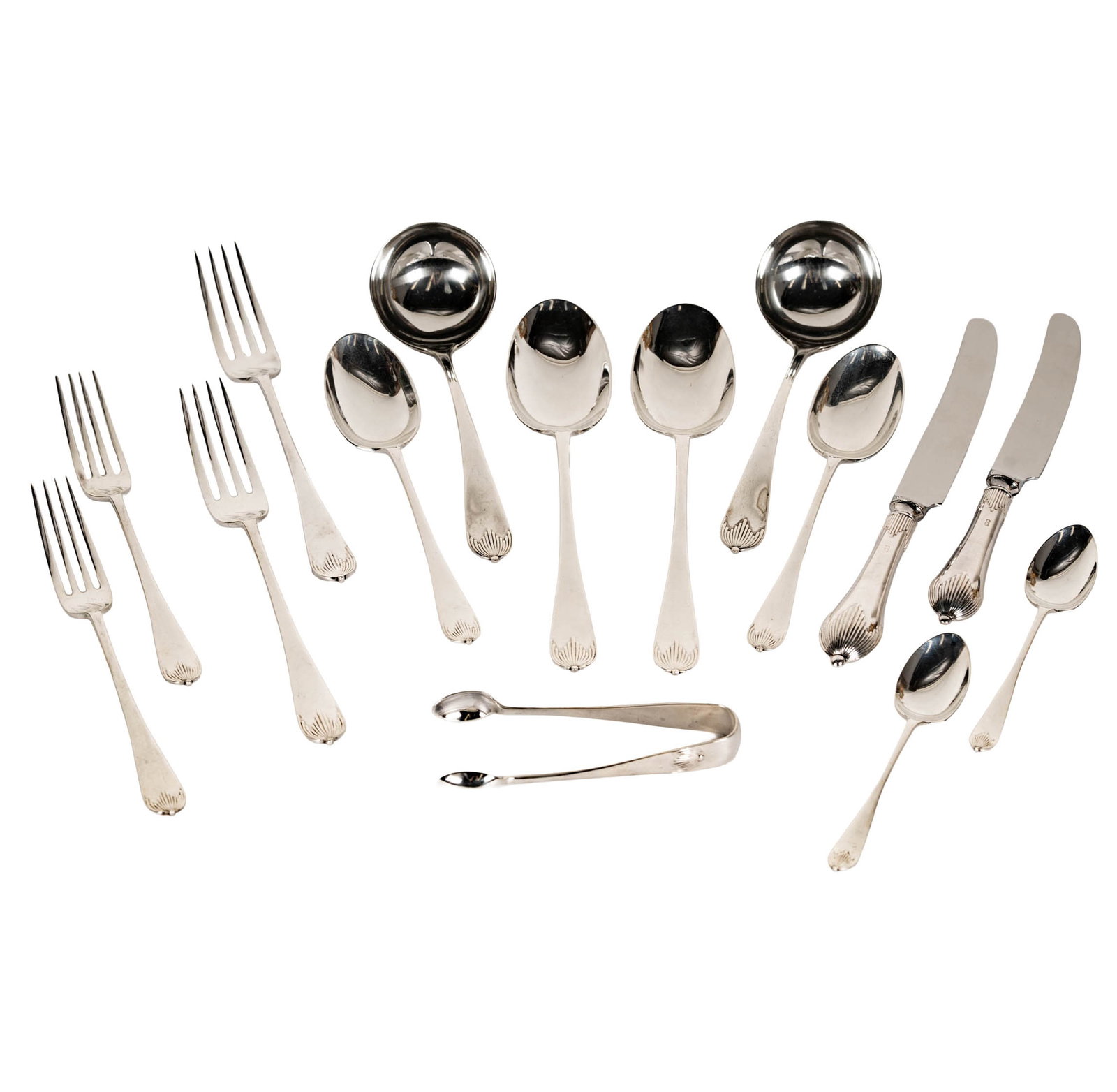A Large Set of English Sterling Silver Flatware (1 of 13)