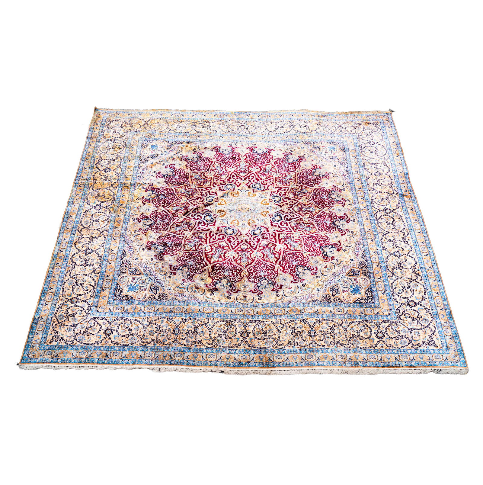 A Silk Nain Area Rug 19'9" x 19'6'": silk, 19'9" x 19'6'