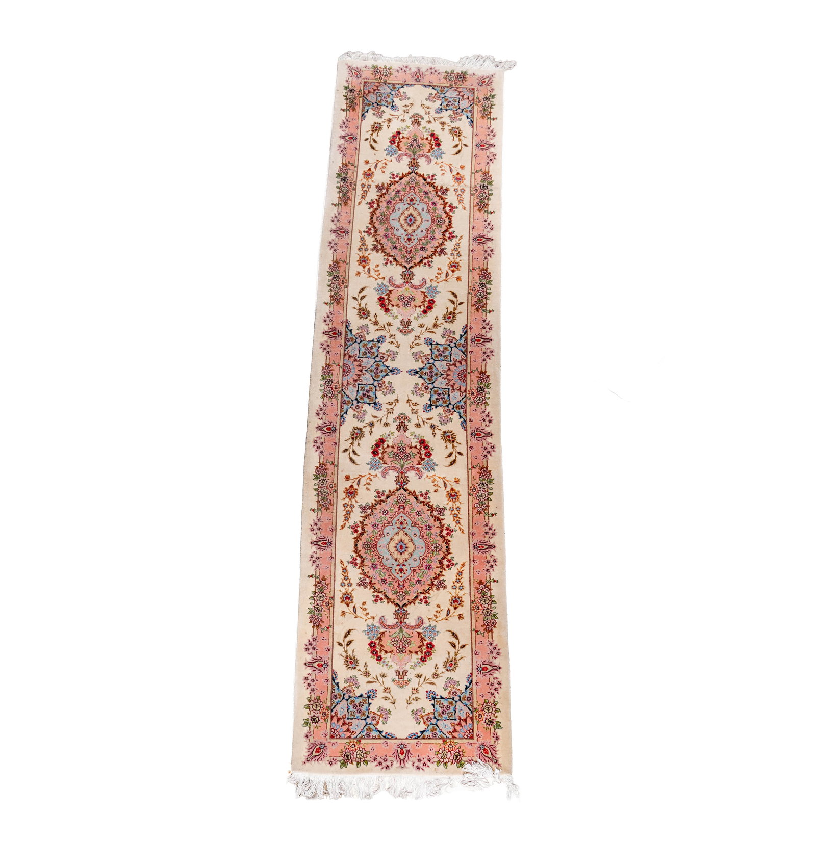 A Tabriz Runner 12'1" x 2'8""": silk and wool, 12'1" x 2'8"