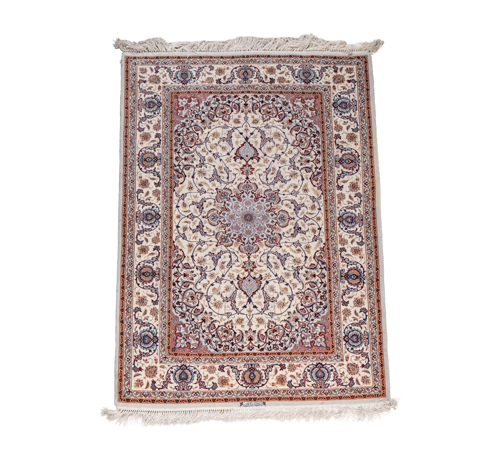 An Isfahan Silk Ivory Field Rug 6'6" x 4'4""" (1 of 20)