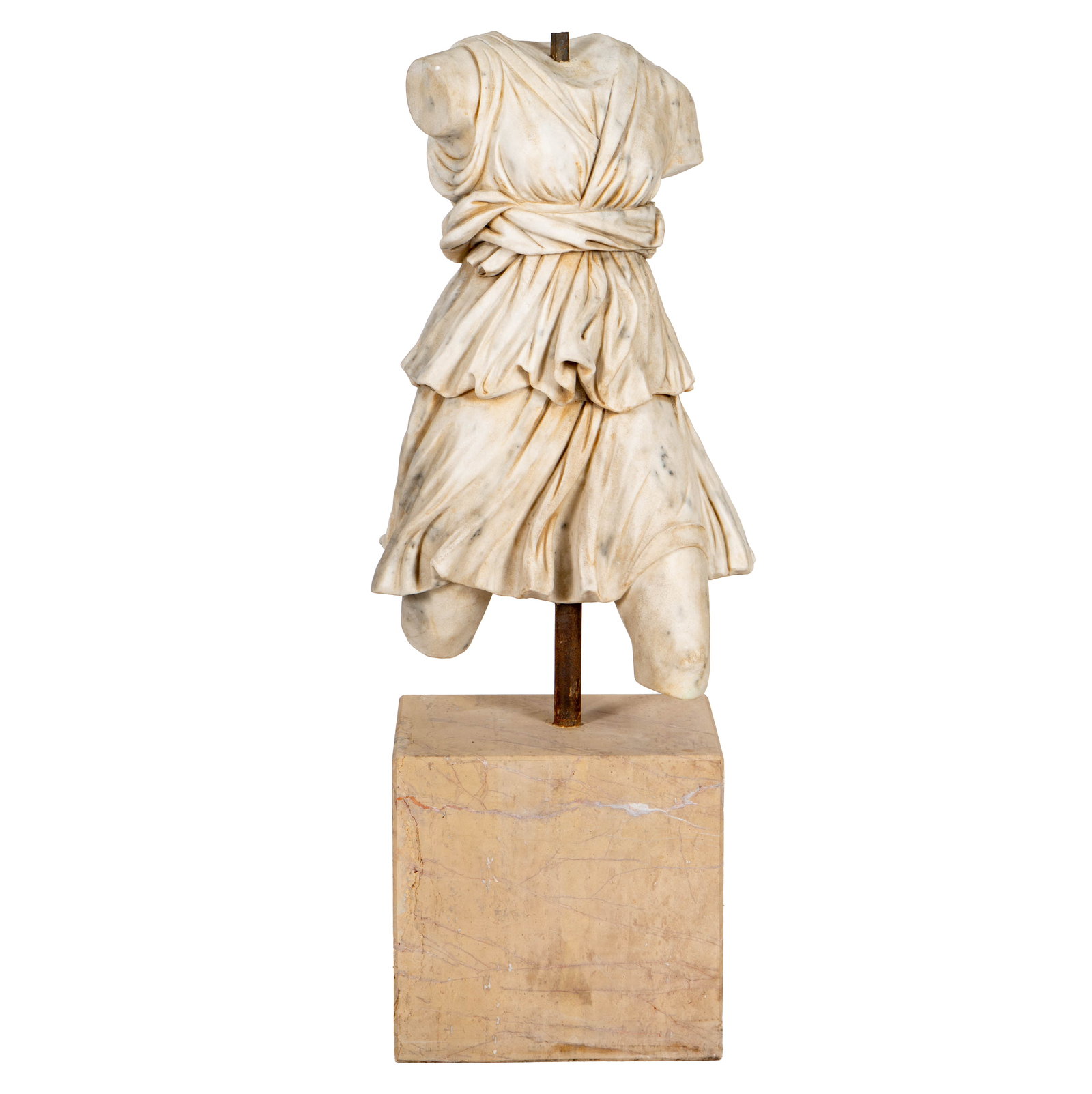 An Italian Carrara Marble Torso of a Roman Woman after the Antique: overall: 52 x 20 1/2 x 16 1/2 in.