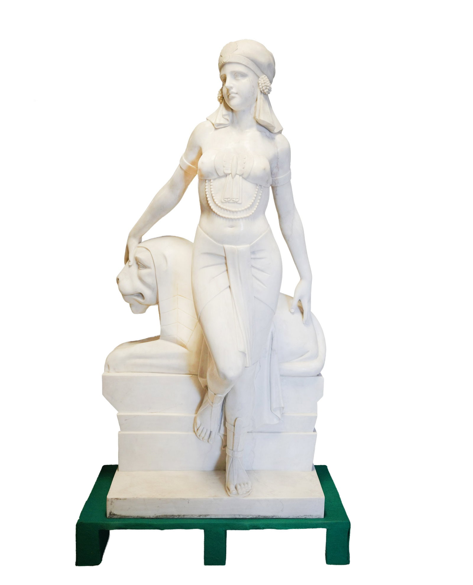 An Italian Carrara Marble Sculpture of Cleopatra: unsigned, 63 x 32 x 21 1/2 in.