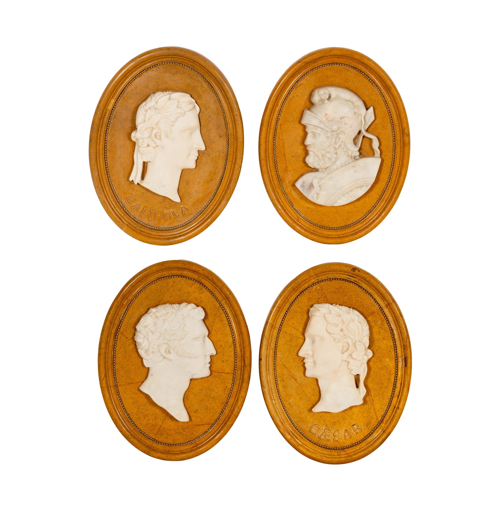 A Set of Four Italian Marble Oval Plaques after the antiqiue (1 of 19)