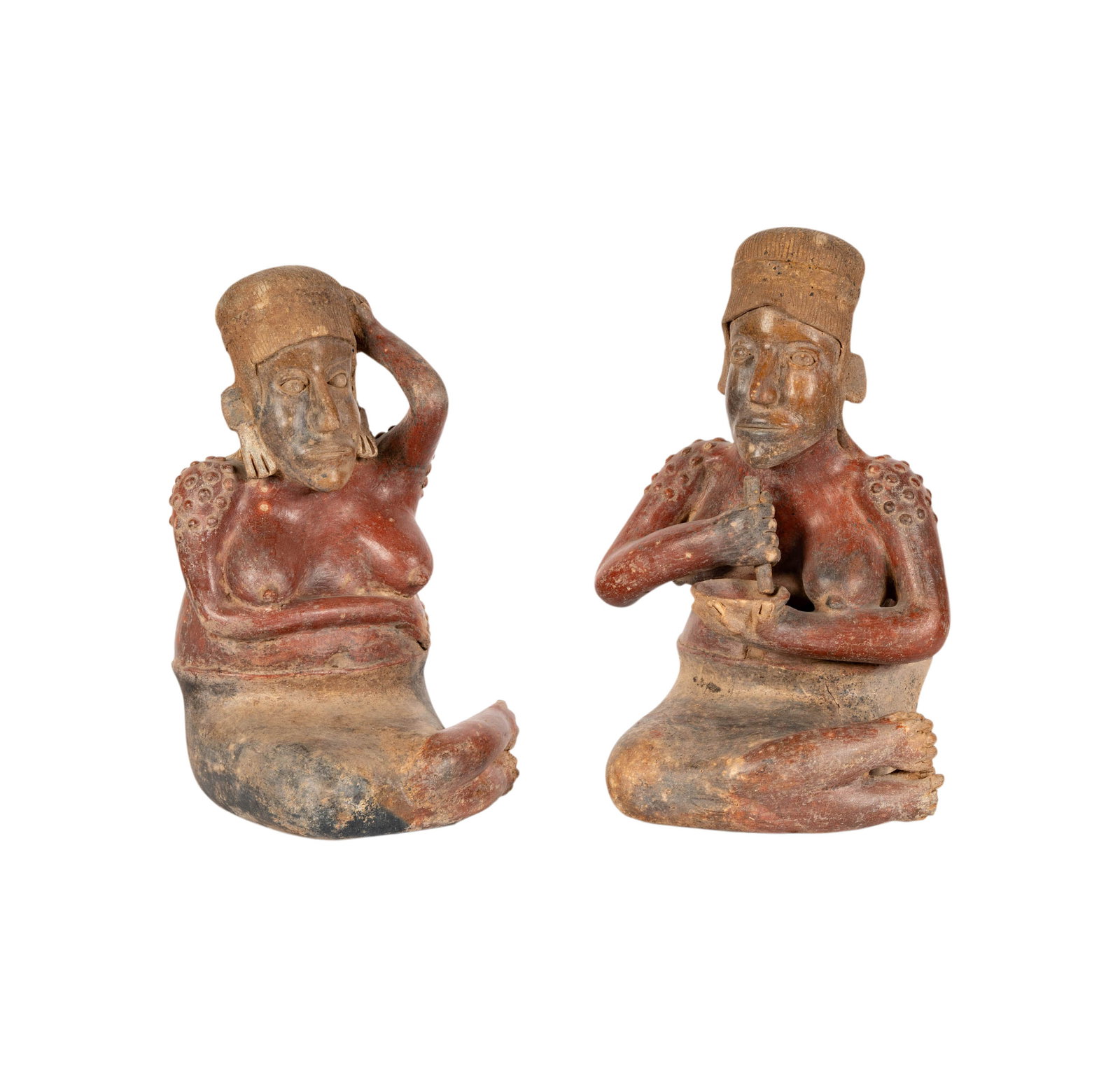Two Pre-Columbian Jalisco Pottery Seated Figures (1 of 11)