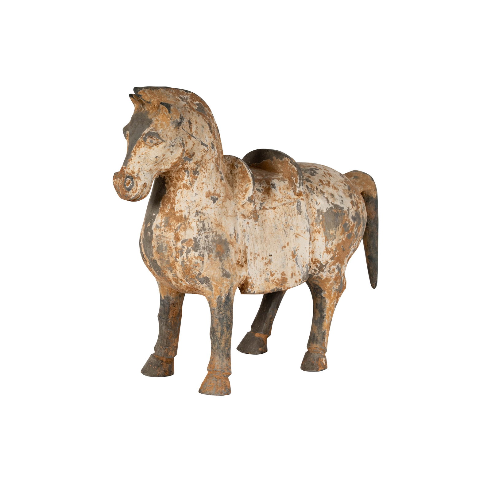 Chinese Tang Pottery Horse: 12 1/2 x 13 1/2 x 5 1/4 in.