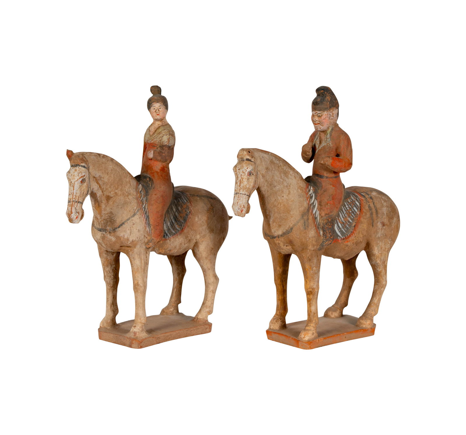 Pair of Chinese Tang Horse and Rider Sculptures (1 of 14)