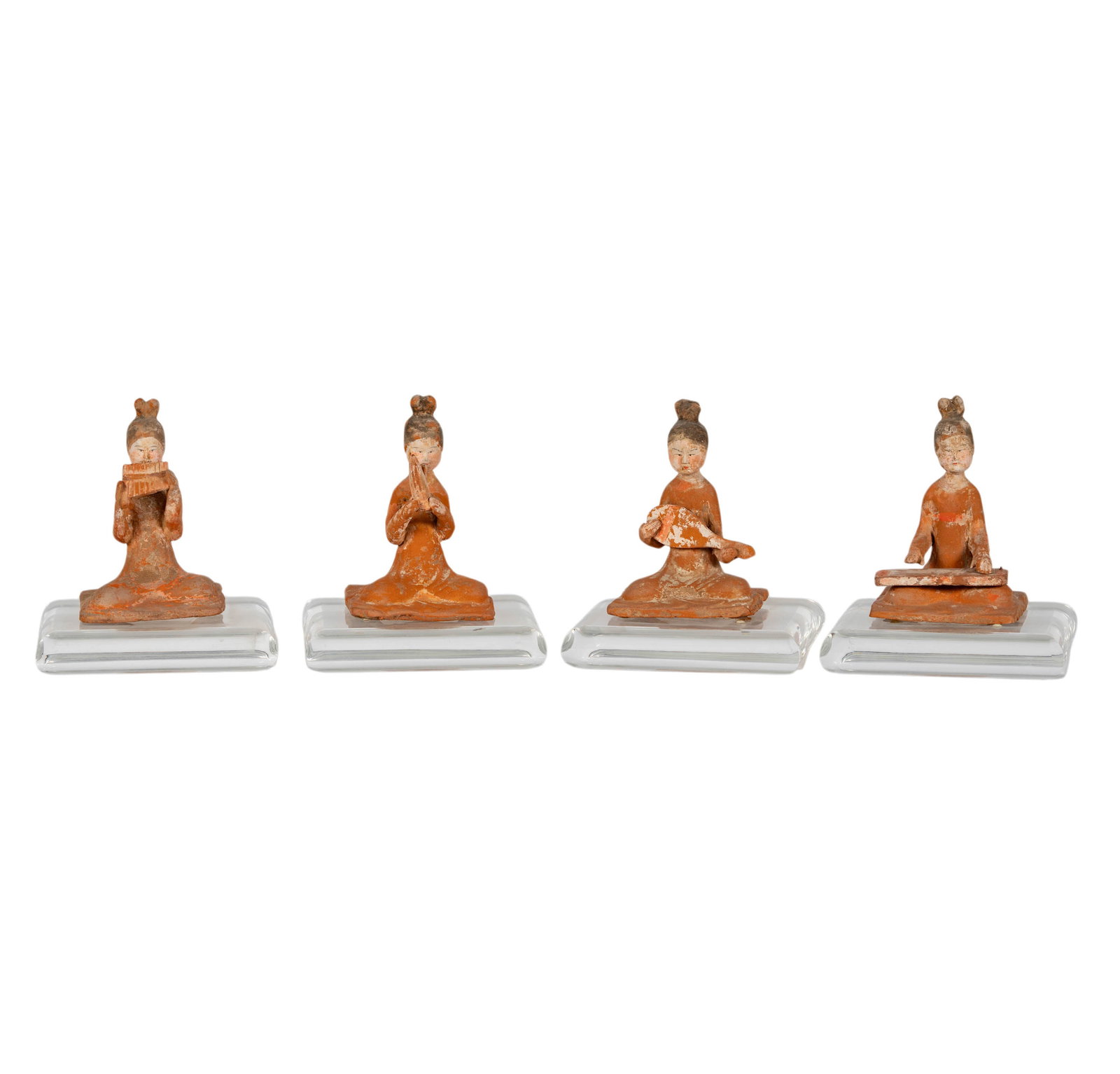 Four Chinese Tang Figures of Seated Musicians (1 of 15)