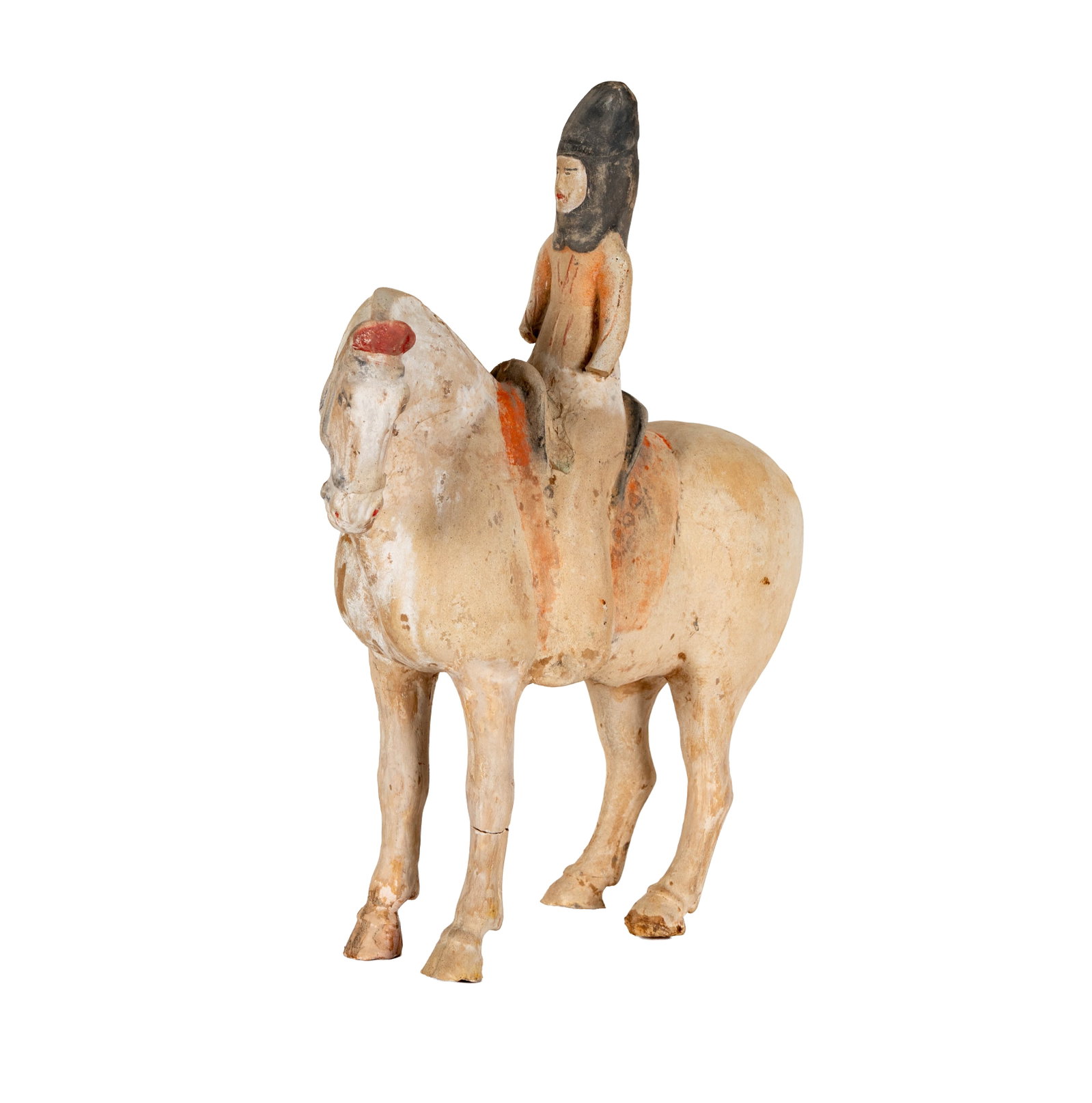 Chinese Tang Pottery Horse and Rider: Chinese Tang Pottery Horse and Rider