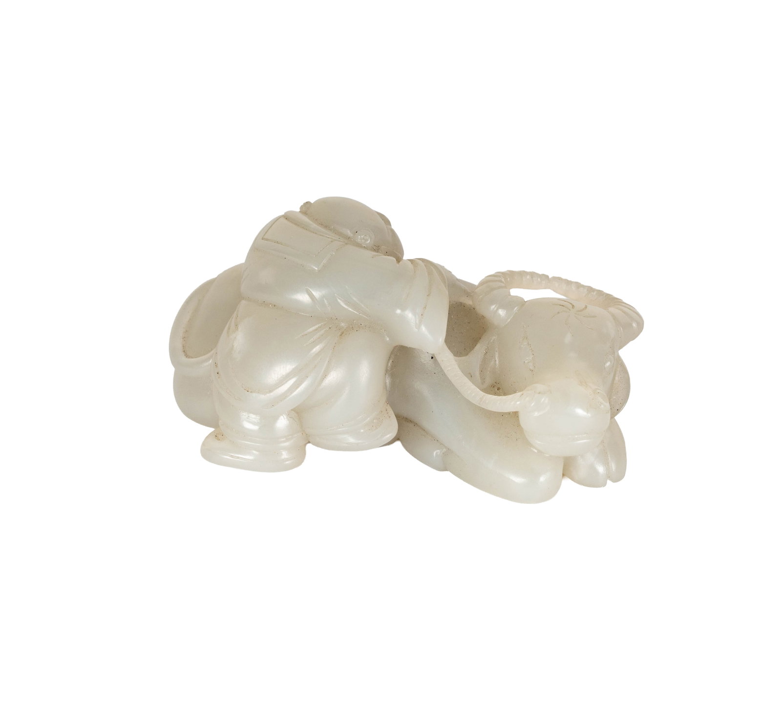 A Chinese Jade Carved Boy with Buffalo (1 of 10)