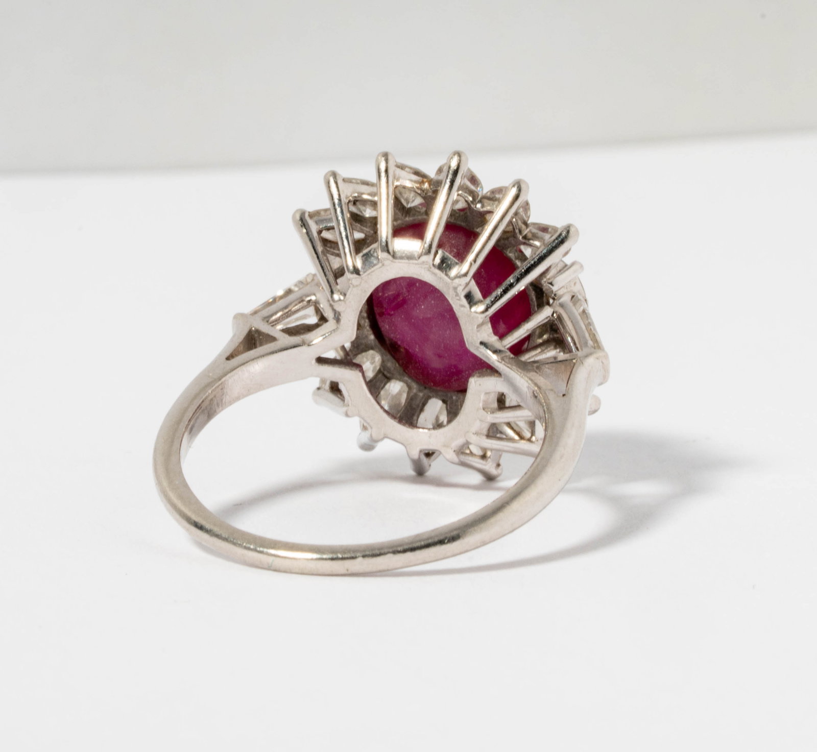 Platinum, Burmese Star Ruby and Diamond Ring - 4