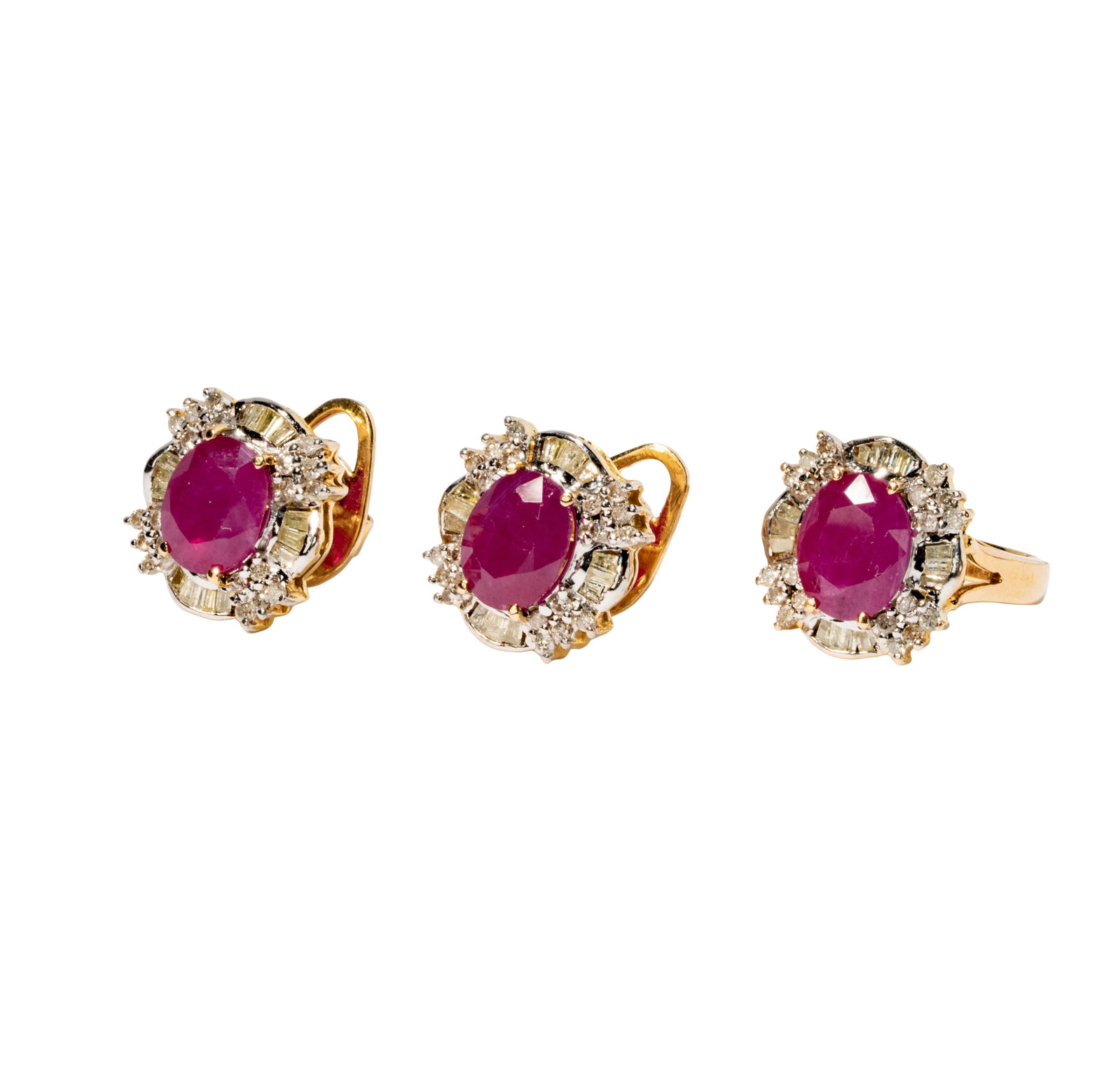 18 Karat Yellow Gold Ruby and Diamond Suite (1 of 12)