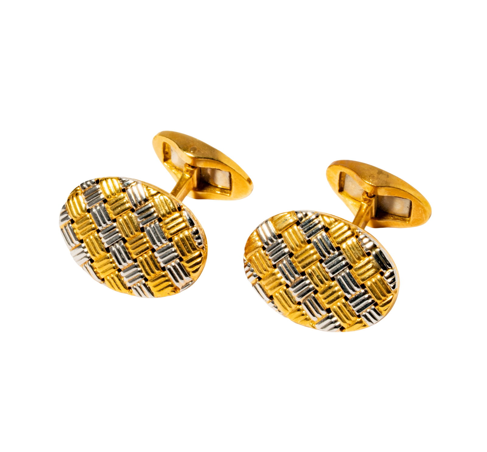 Platinum and 18 Karat Gold Cufflinks: Including one pair of platinum and 18 karat gold cufflinks, weighing 14 grams;