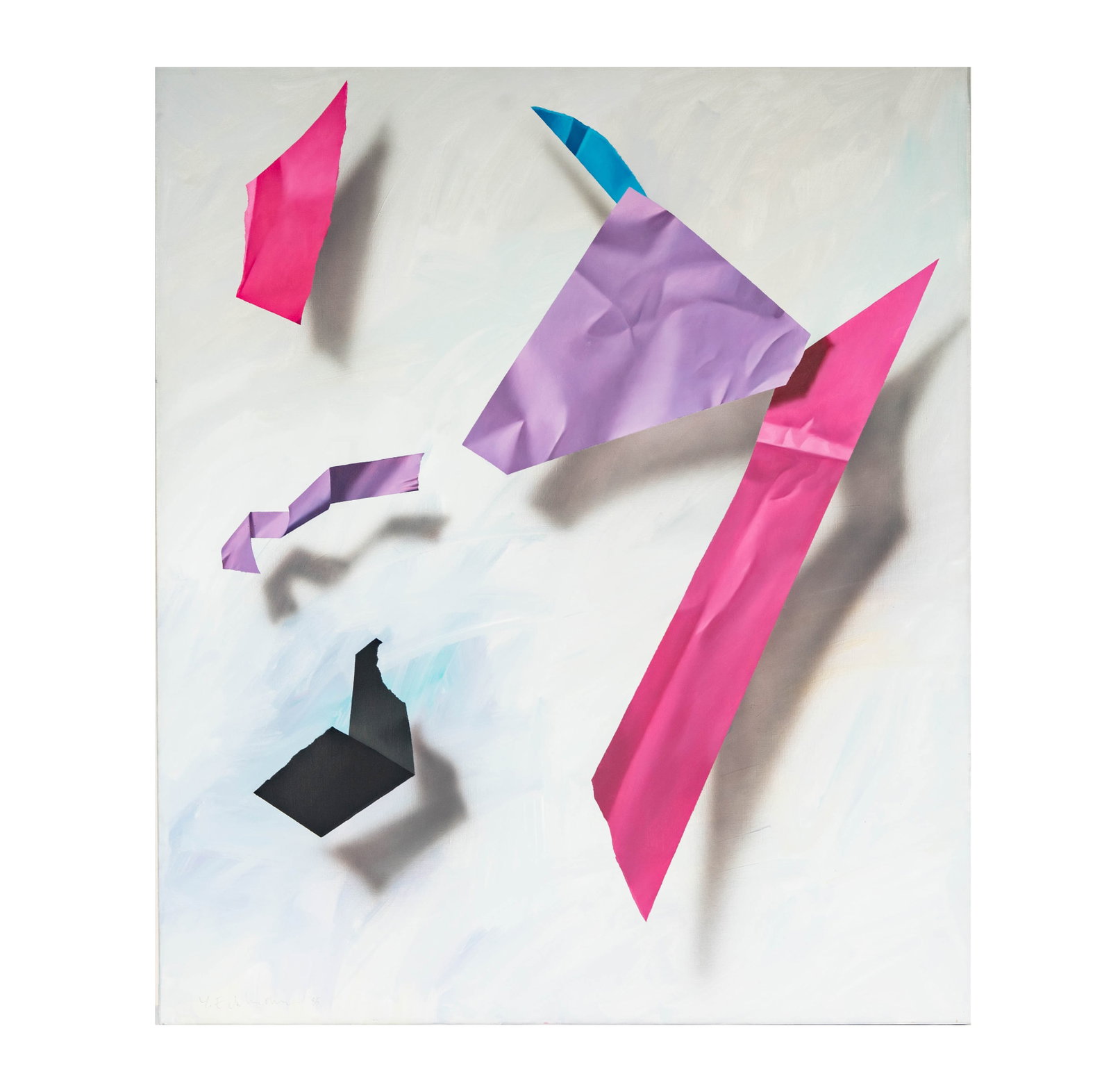 Yrjo Edelmann, "Floating Composition," 1985: 1985, oil on canvas, signed and dated lower left33 1/2 x 39 in. with The Elaine Horwitch Galleries label verso