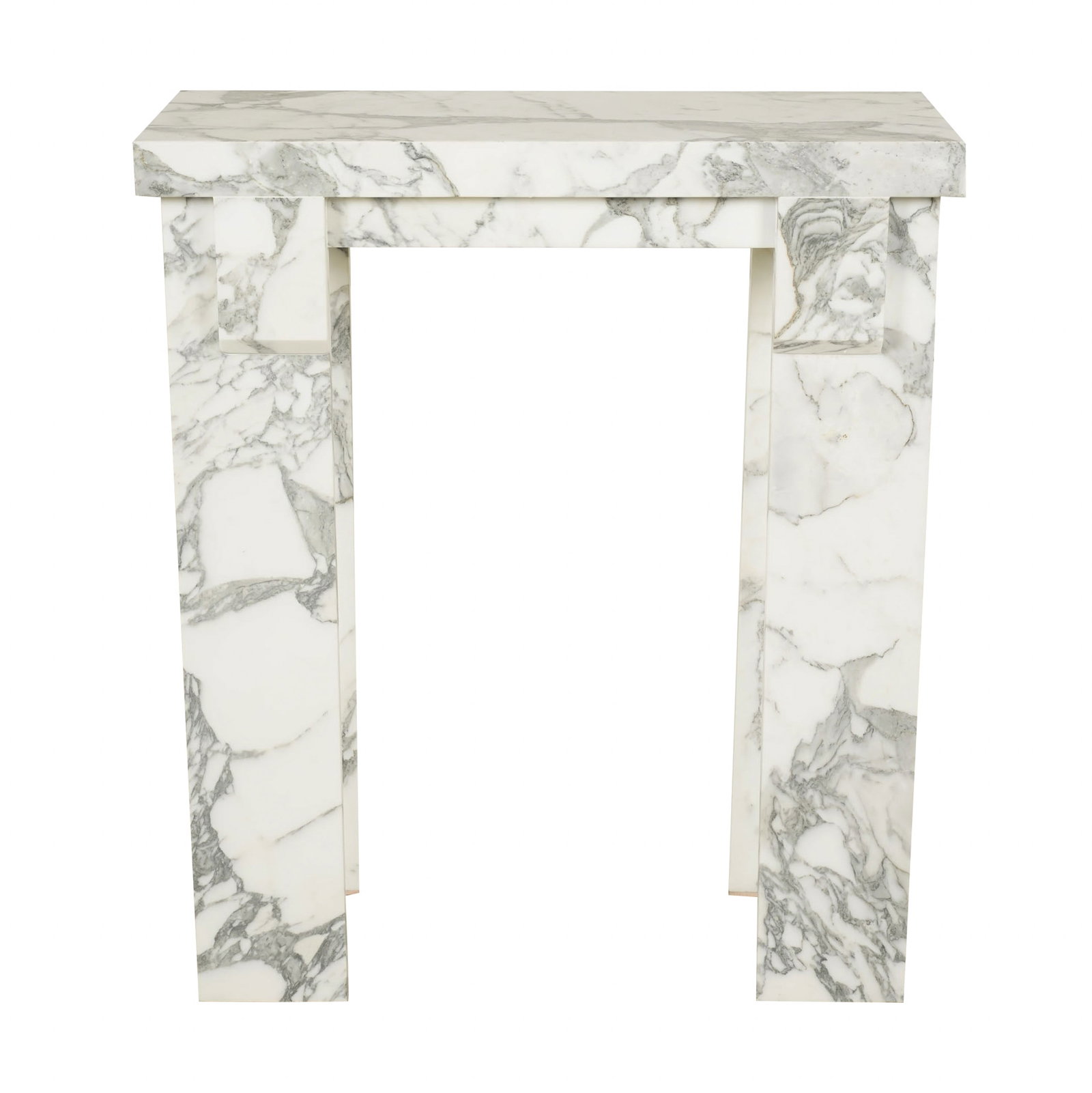An Italian Memphis Style Marble Console: 35 1/4 x 30 x 12 in.