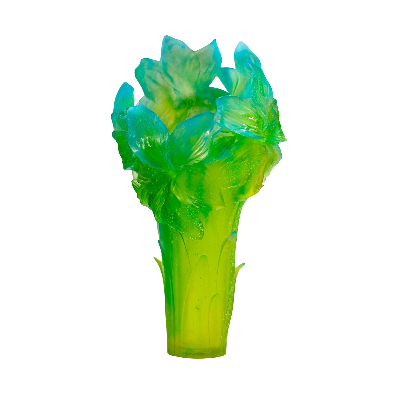 Daum Pate de Vere Amryllis Magnum Art Glass Vase: signed and numbered 164/375, 23 x 14 in.