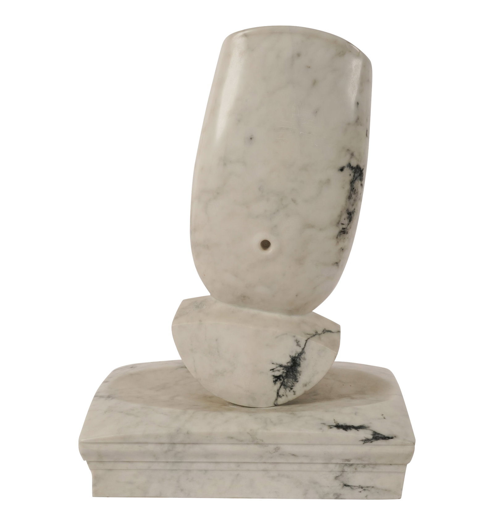White Marble Abstract Sculpture on Base (1 of 10)