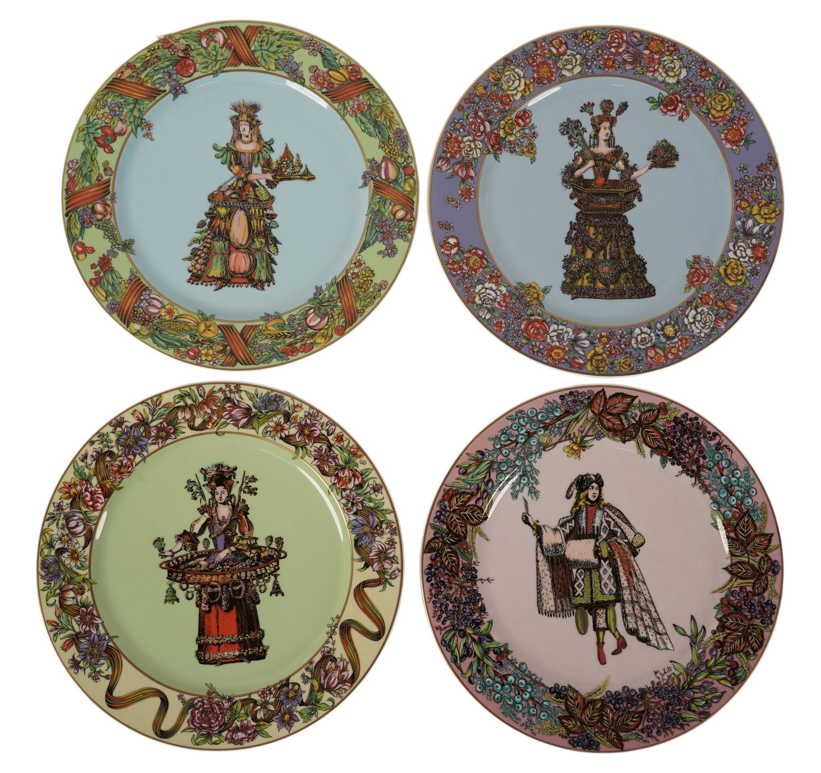 Versace Four Seasons Plate Set: each Versace plate: 12 1/4 in. dia.