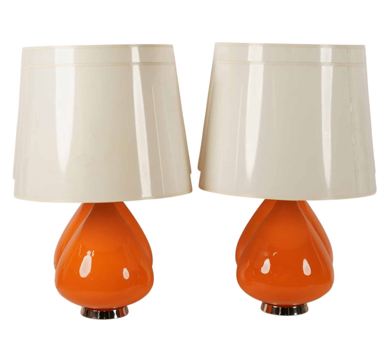 Pair of Johnathan Adler Capri Teardrop Lamps: without shade: 16 3/4 x 10 x 10 in.