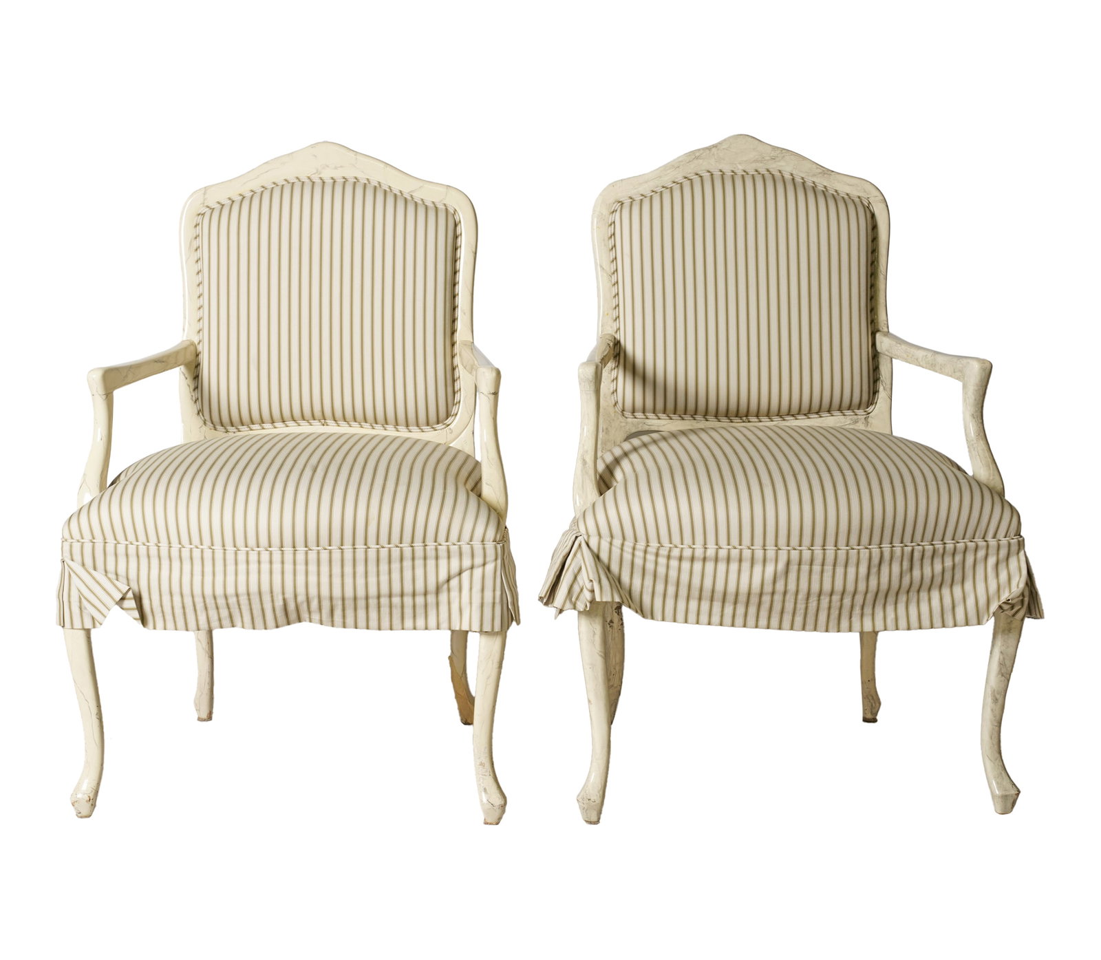 Pair of Faux Marble Lacquered Armchairs (1 of 8)