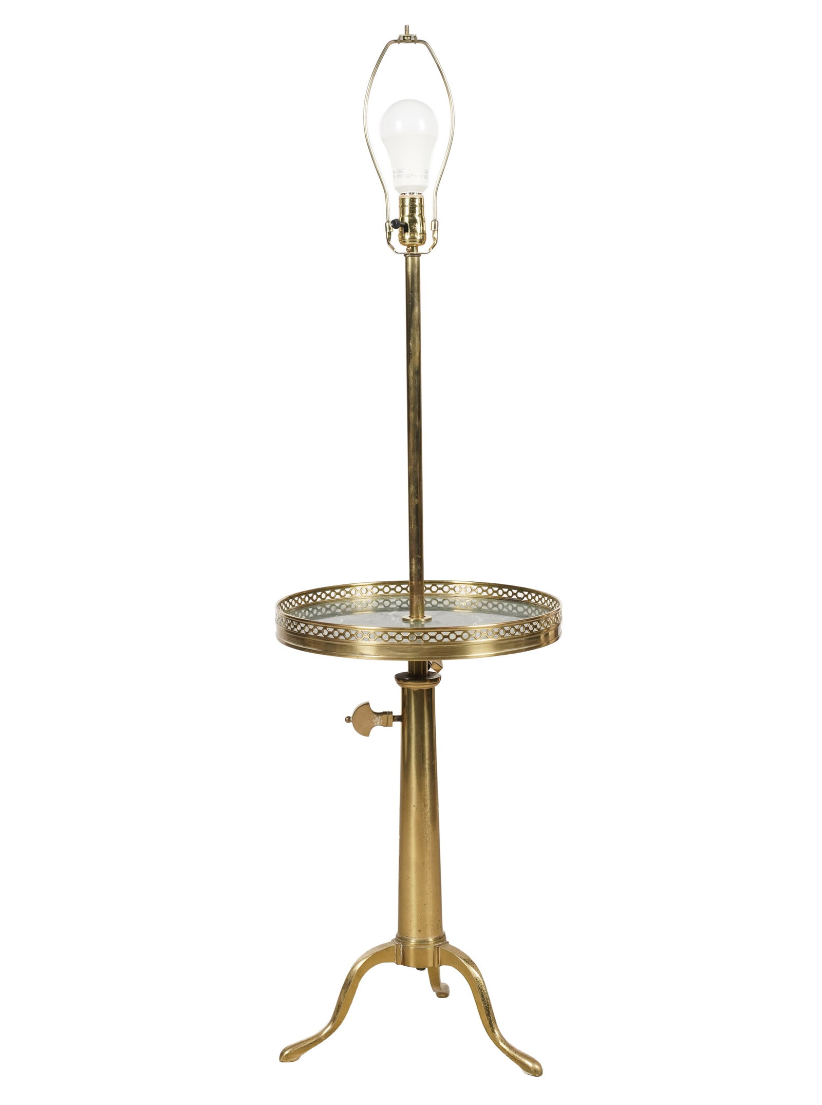 Brass and Marble Floor Lamp: 51 1/4 in. high