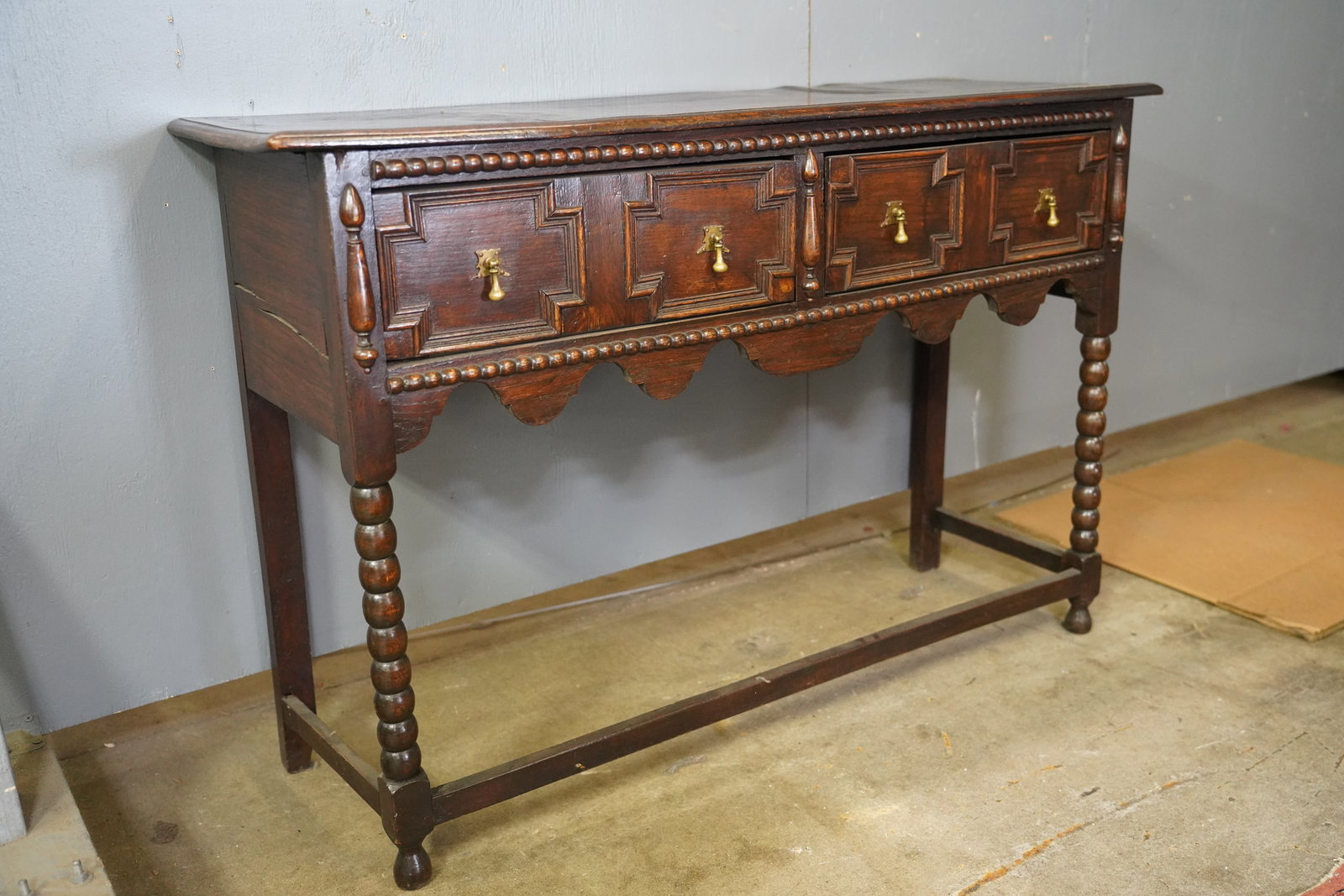 Jacobean-Style Two-Drawer Console Table - 2