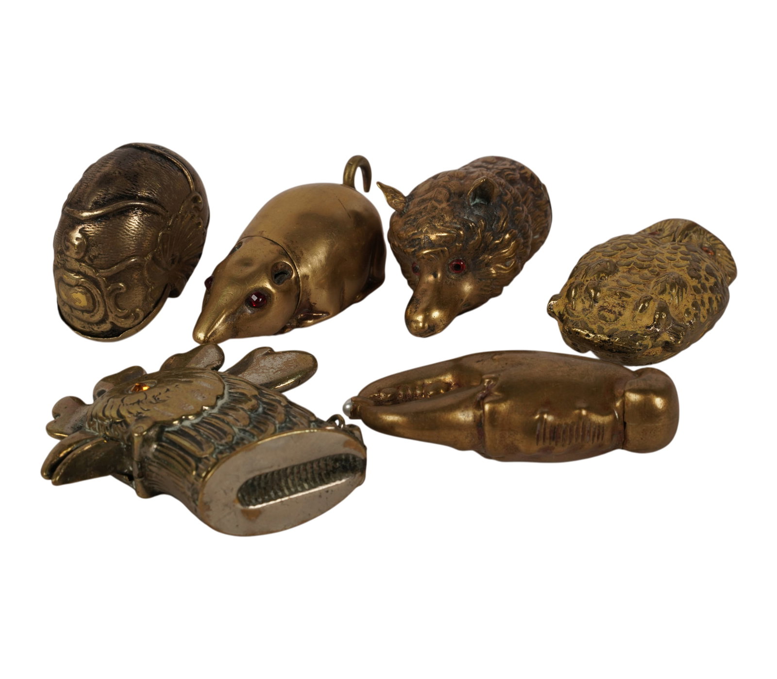 A Group of Six Antique Character Match Safes (1 of 7)
