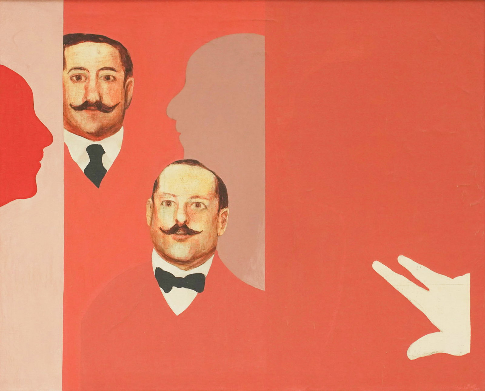 Luis Delacamara (1942-2006), Dos De Los Retrogrados: oil on canvas, 1968, signed lower right, signed, dated, and titled verso, sight: 25 1/4 x 31 1/2 in. frame: 35 1/4 x 29 1/4 in.