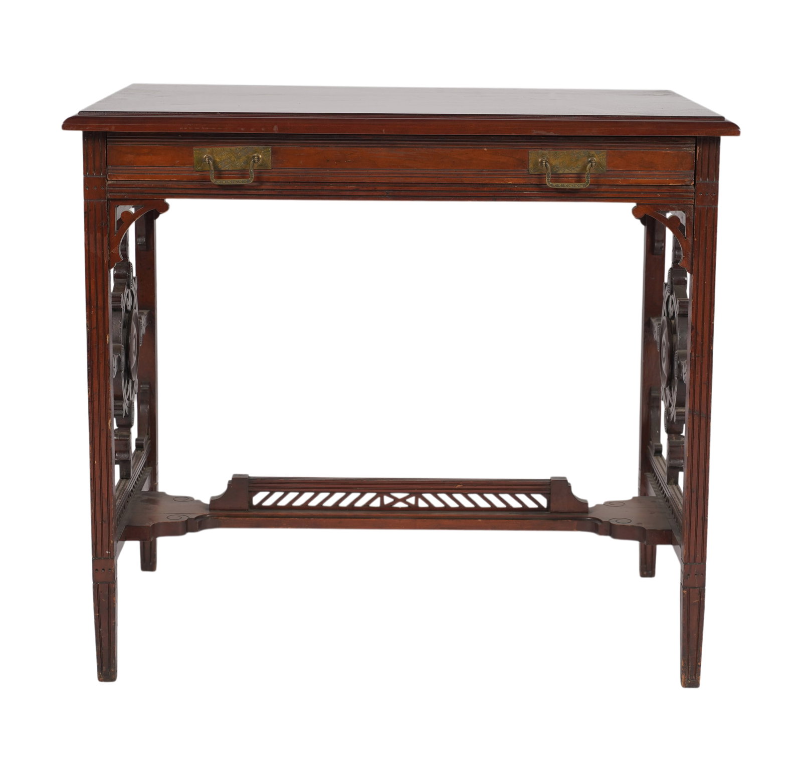 Victorian Writing Desk: With brass pulls, 28 1/2 x 31 1/2 x 22 in.