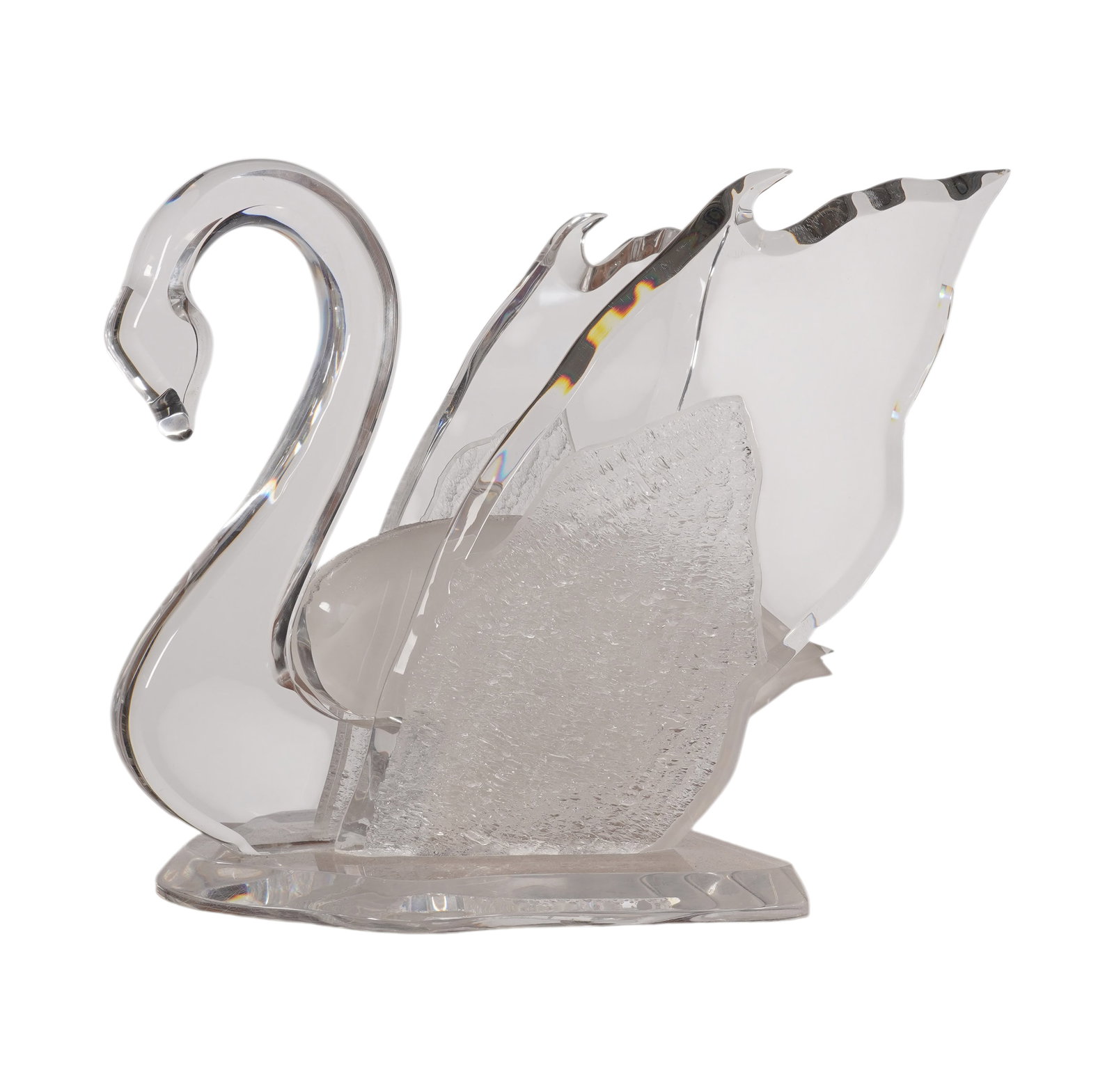 Acrylic Swan End Table Base: no top, 17 x 20 x 14 1/2 in.