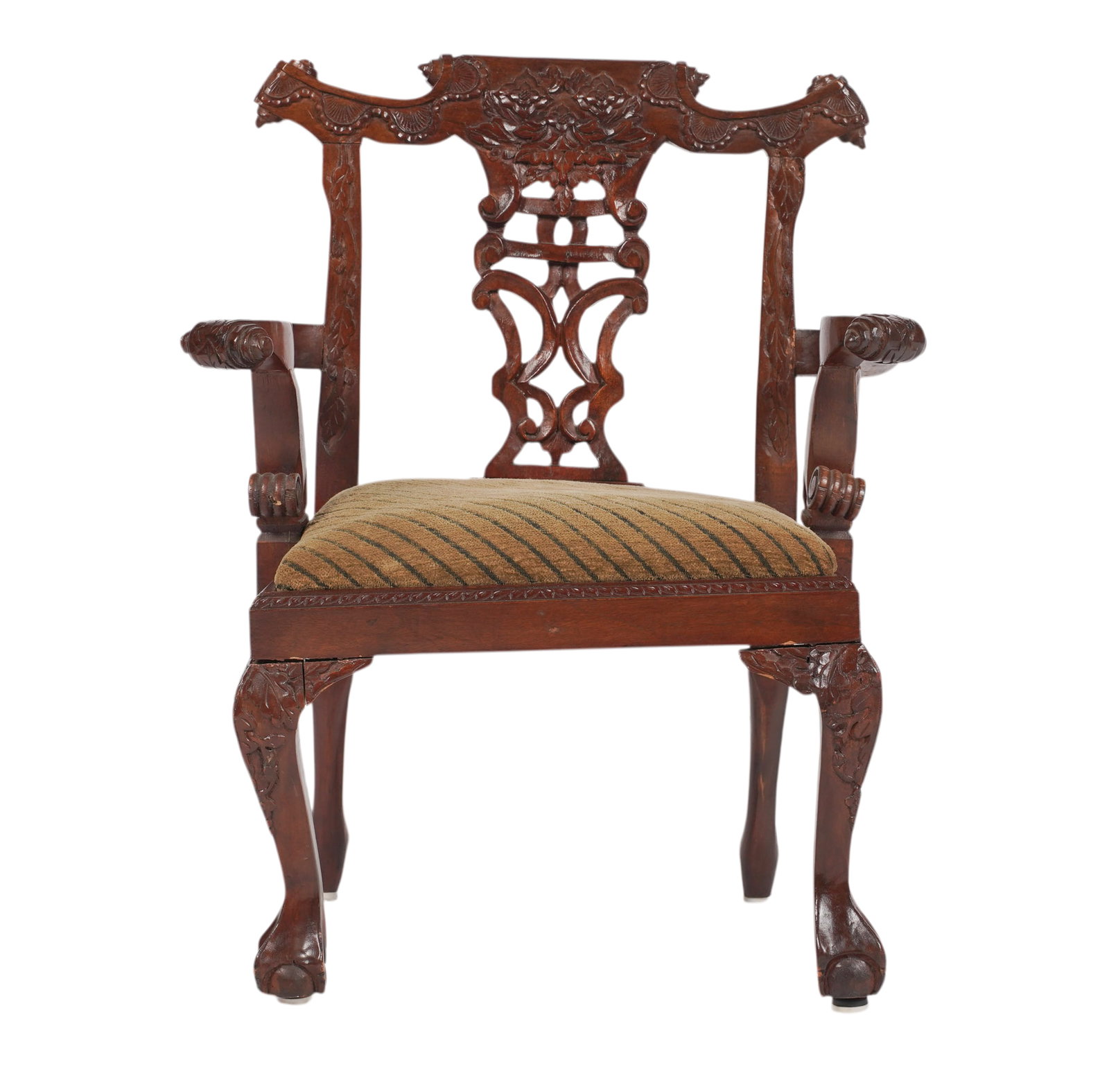 Mahogany Chippendale Child's Chair: 24 1/2 x 19 x 12 in., seat height: 13 in.