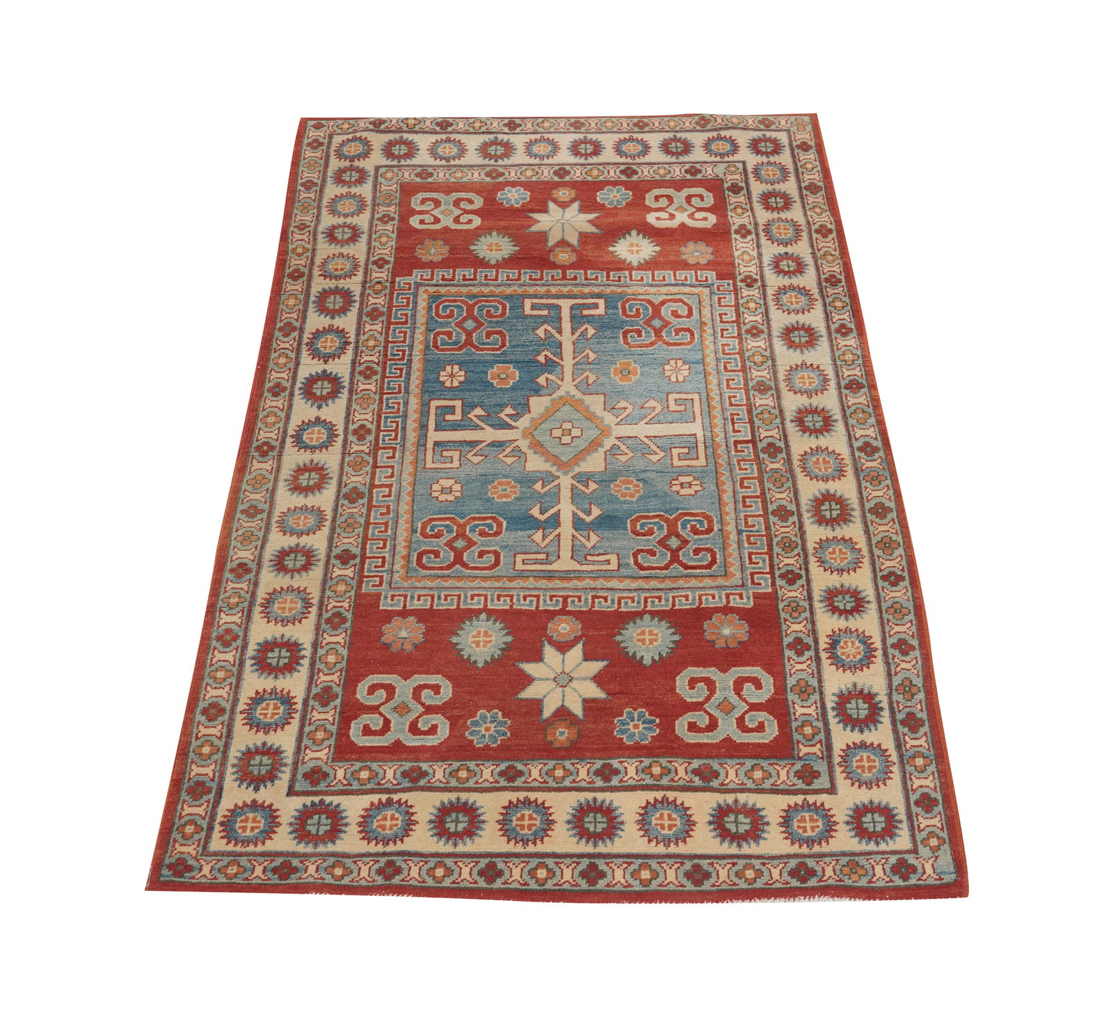 Persian-Style Throw Rug 6'3" x 3'9": wool, 6'3" x 3'9"