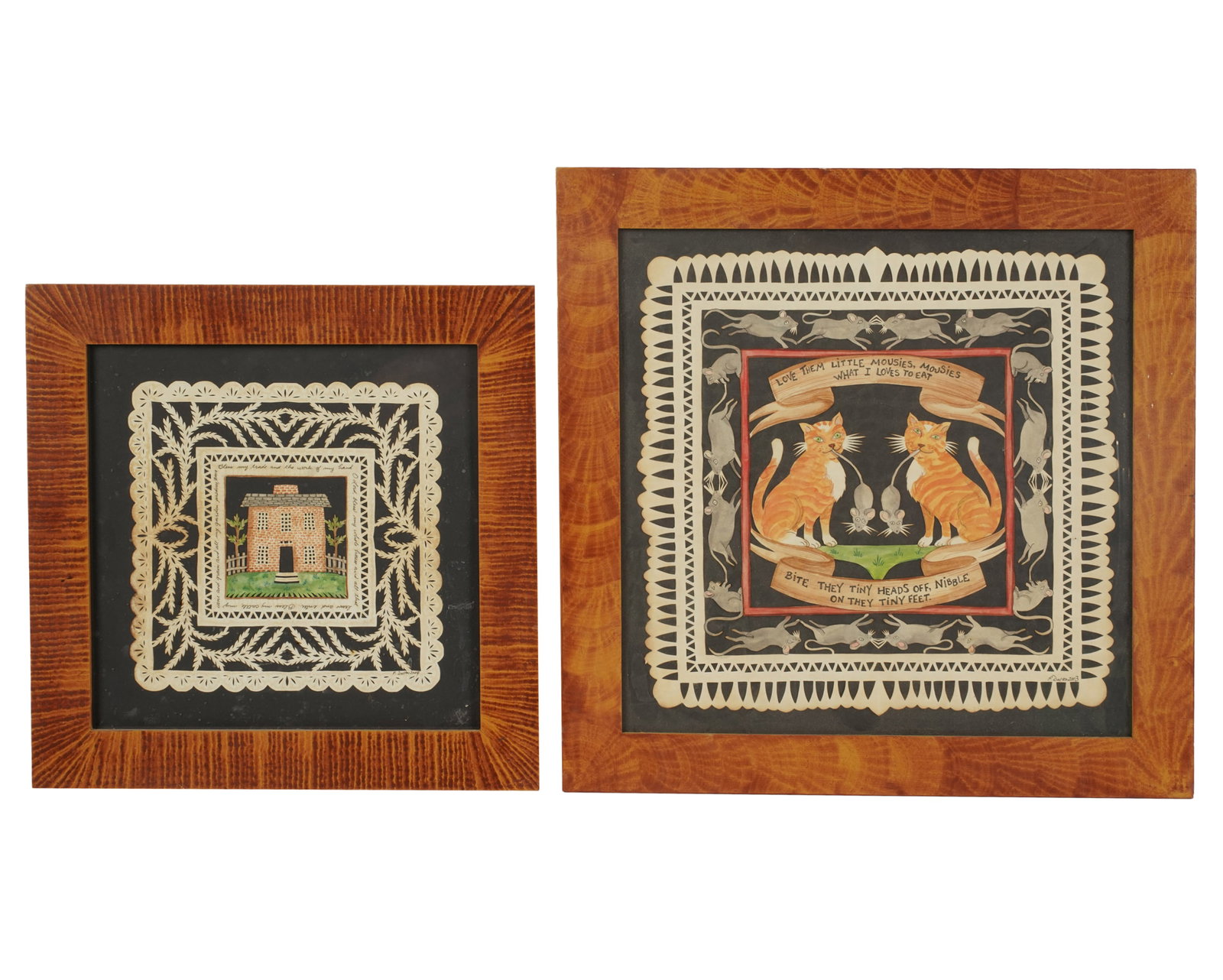 Pamela Dalton, Two Works: Cut paper, largest frame: 15 3/4 x 15 3/4 in.