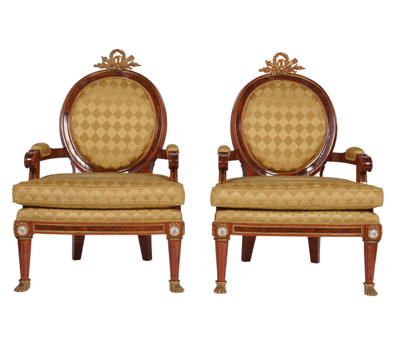 Pair of Louis XVI-Style Gilt Metal Mounted Armchairs (1 of 14)