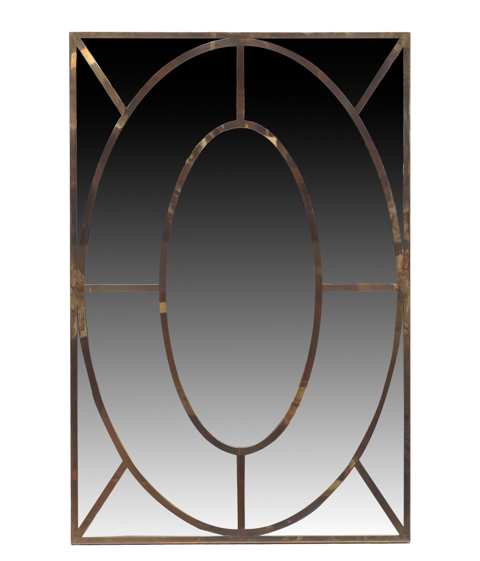 Polished Steel Frame Mirror: 36 x 54 in.