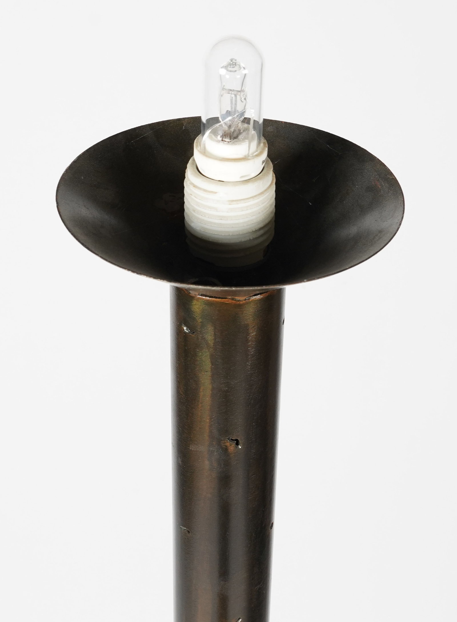 Bronze Base Torchiere Floor Lamp - 6