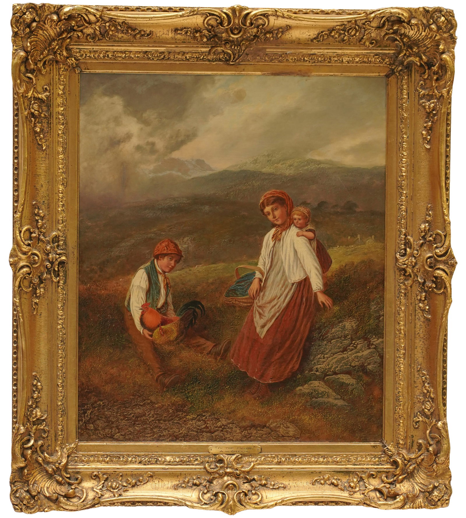 Alfred H. Green, 1844-1862, In the Fields: oil on canvas, signed lower left, canvas: 30 x 25 1/2 in., frame: 40 x 30 in.