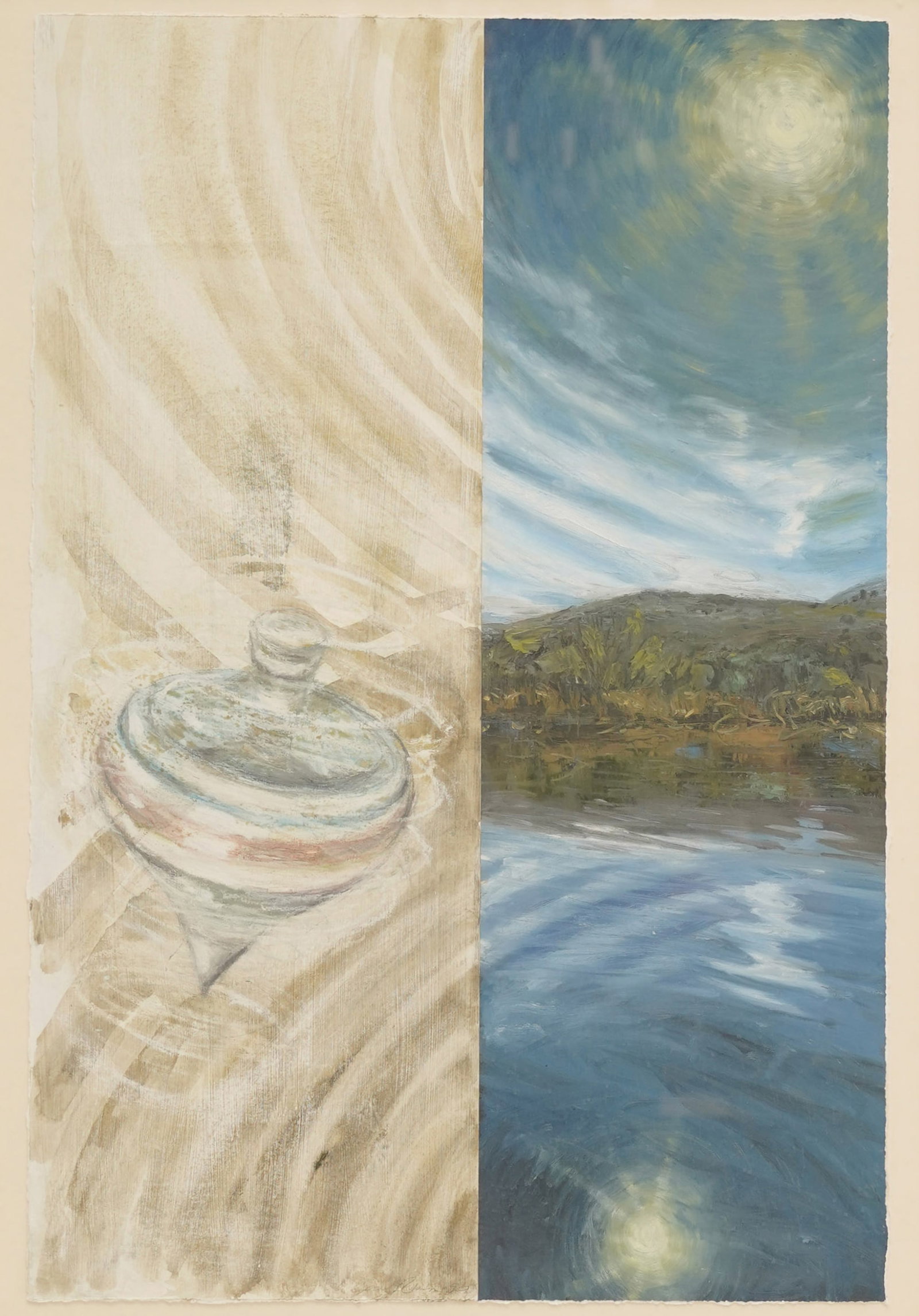 Gail Roberts, 20th Century, Top: 1990, oil on paper, signed and dated lower center, sheet: 35 x 25 in., frame: 42 1/2 x 28 in.