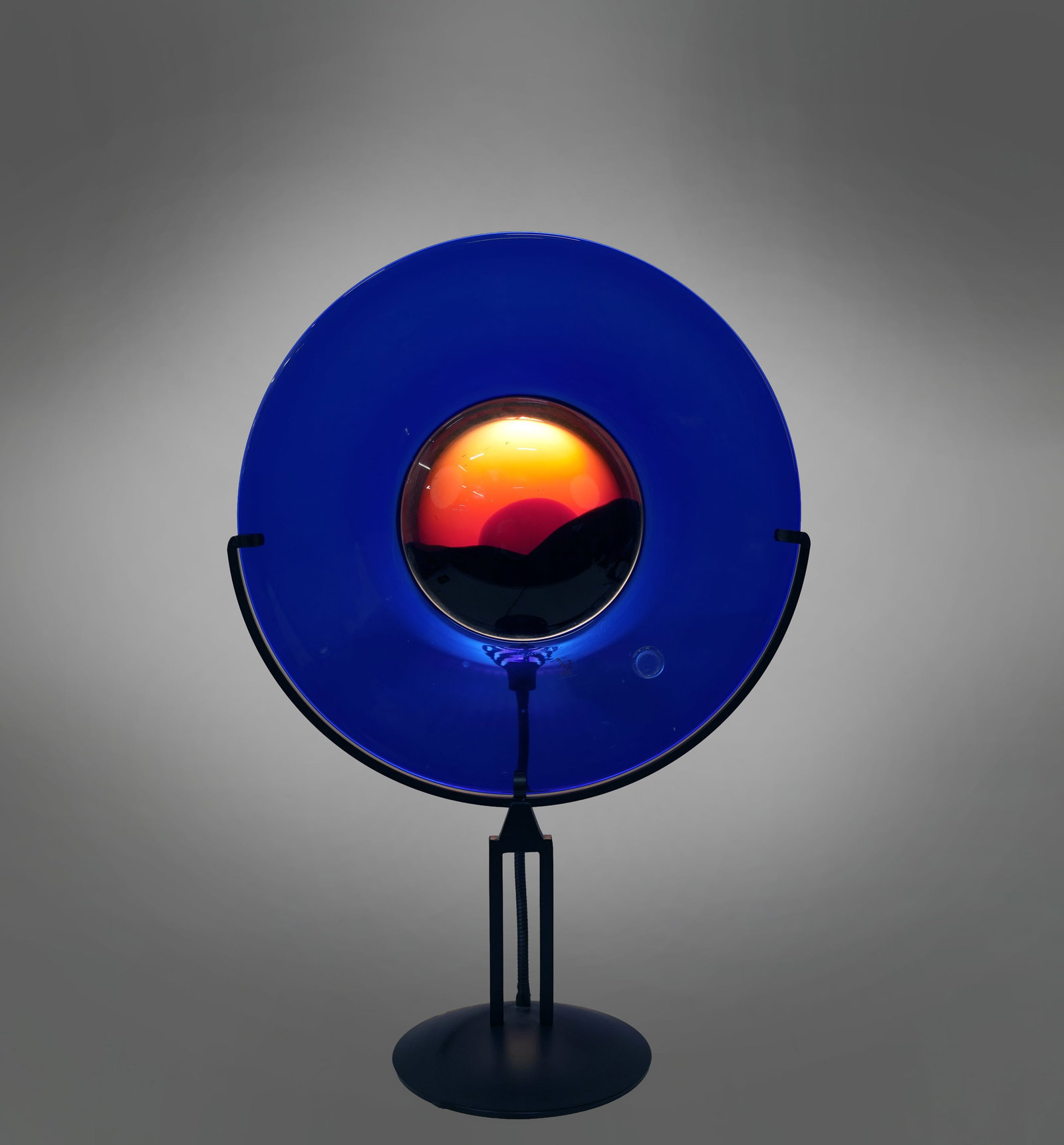 Murano Oggetti Sunset Disc: signed Cammozzo Raffaeli, lighted disc, overall: 26 3/4 x 19 x 8 in.