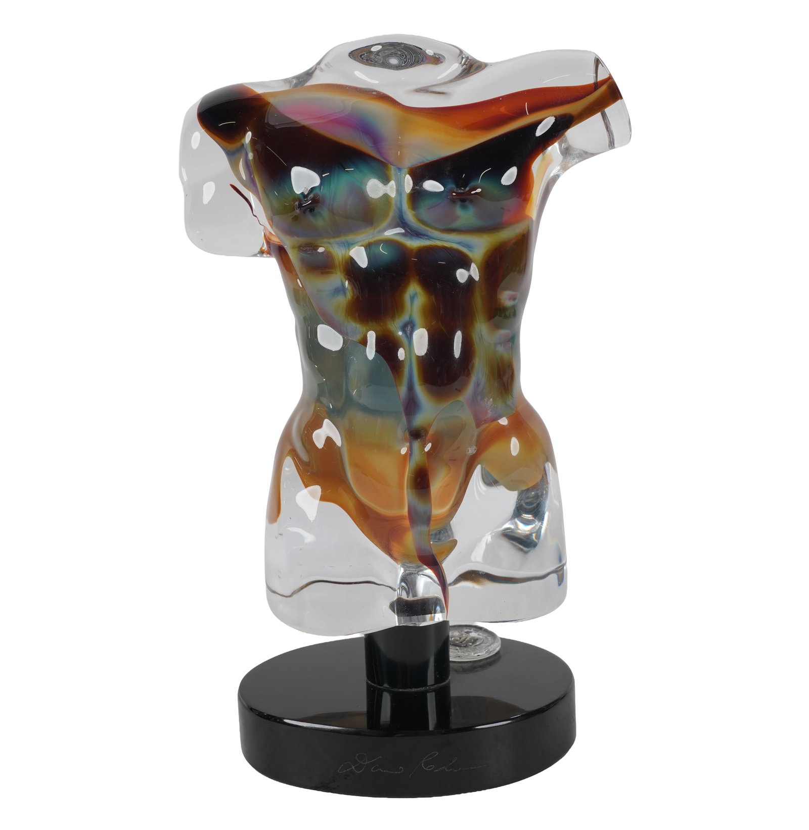 Dino Rosin (Italian, b. 1948), Male Torso: late 20th century, signed to base, number 754 to underside, overall: 12 x 7 1/2 x 4 1/2 in.