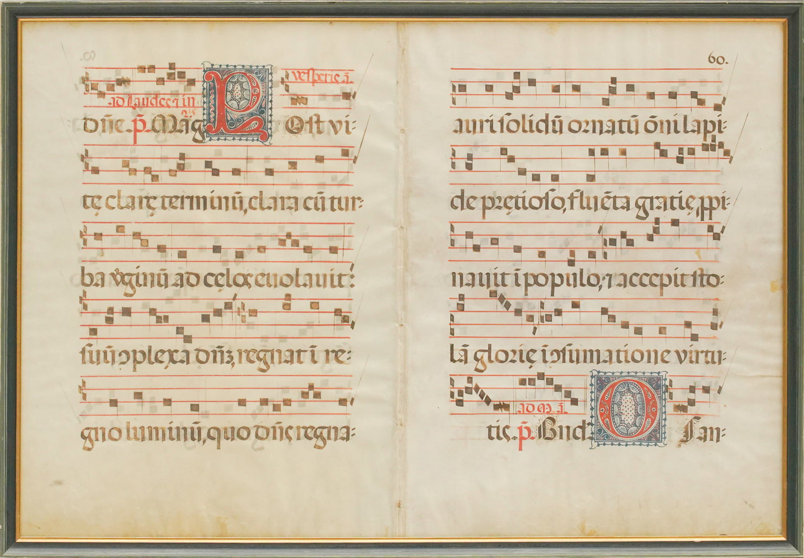 Framed Antiphonary Vellum Manuscript (1 of 7)